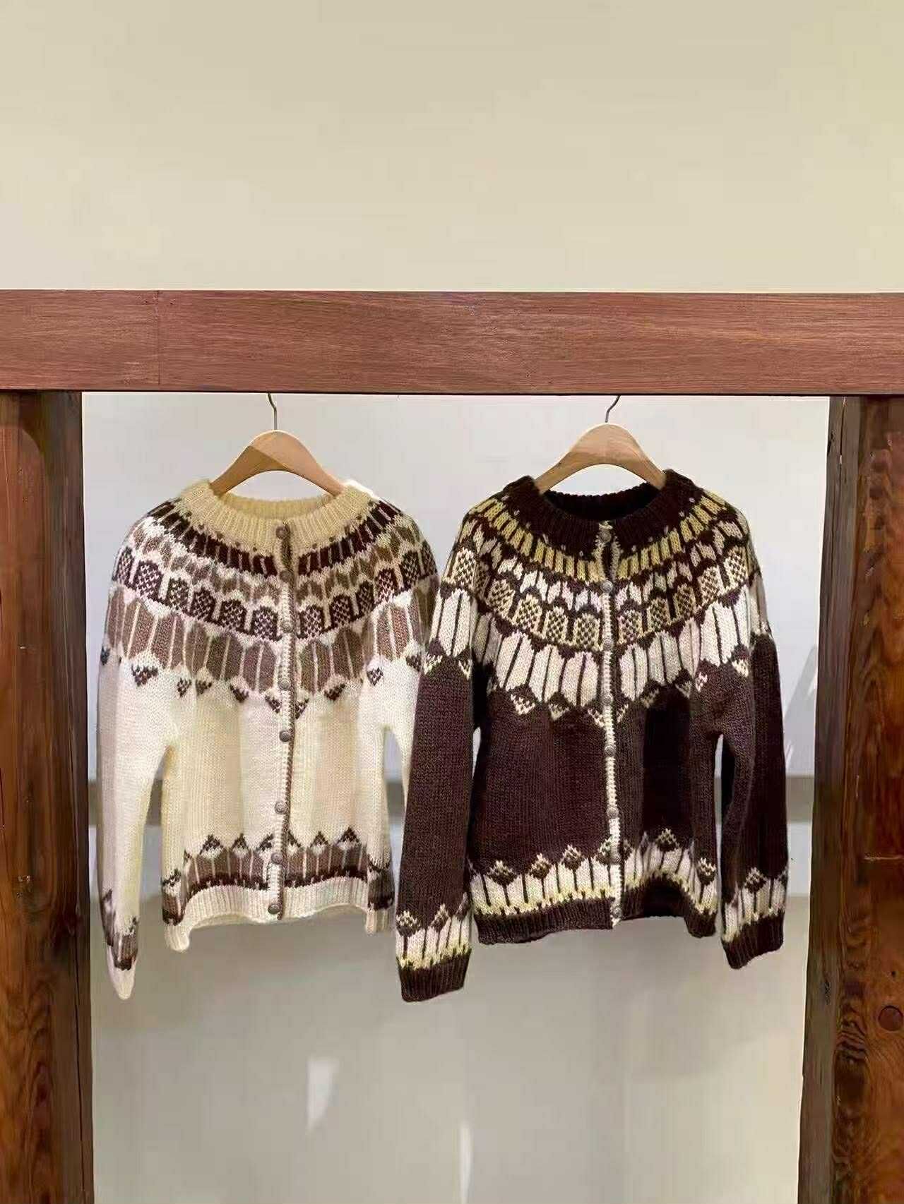 MA20 100% 羊毛北歐費爾島針織開襟衫