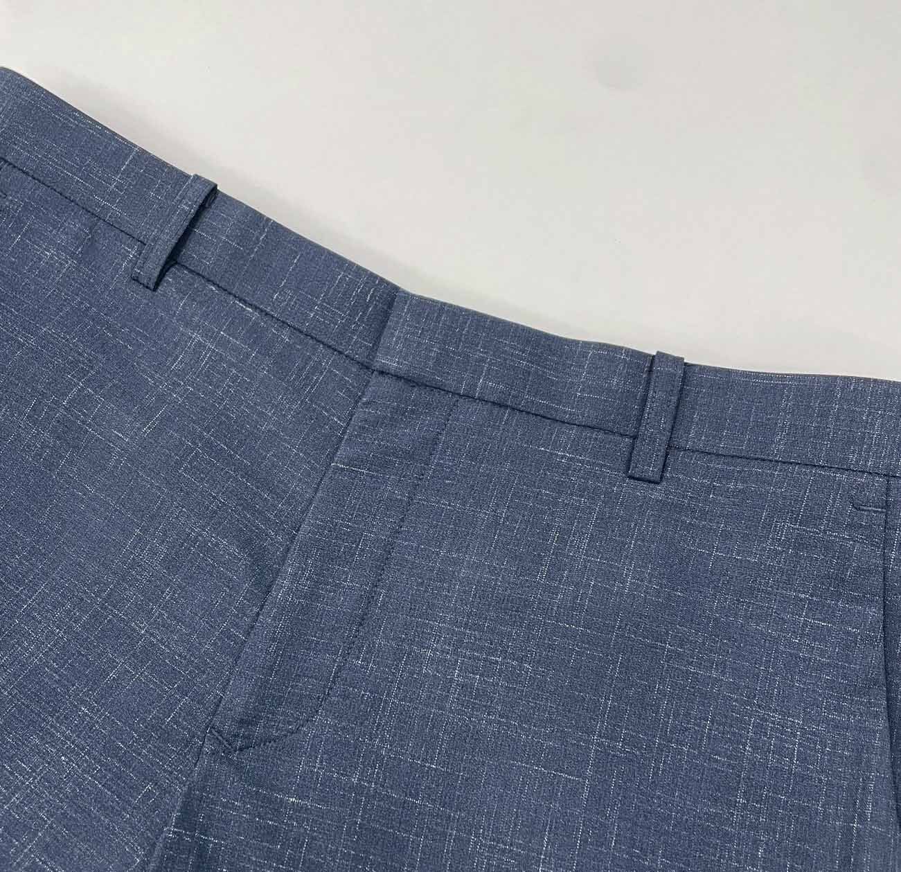 藍色交錯紋西裝褲褲頭01