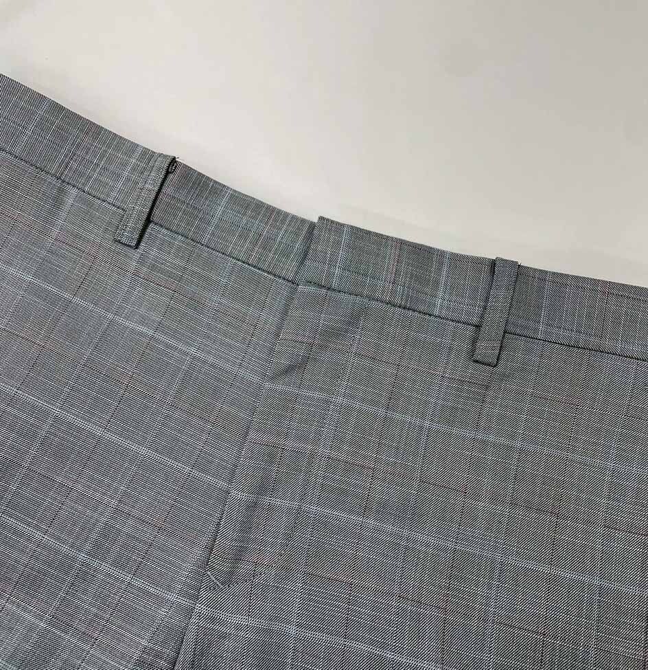 灰色方格西裝褲褲頭01