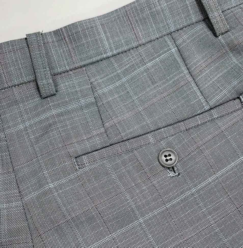 灰色方格西裝褲後口袋03