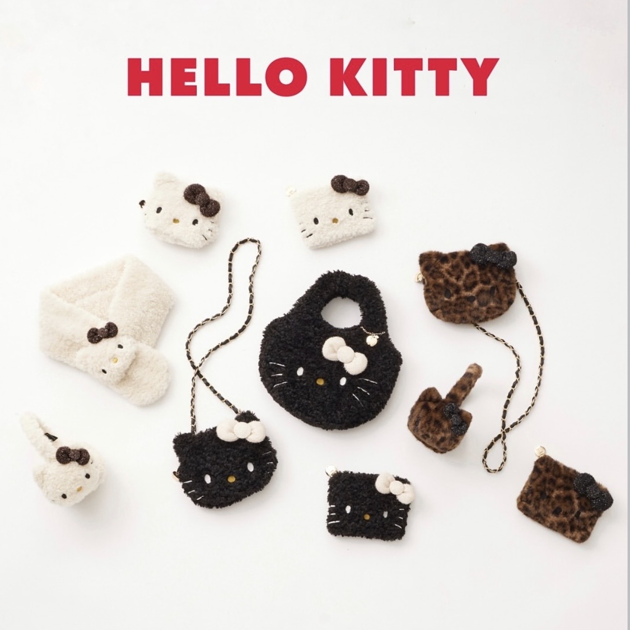 HELLO KITTY x OPAQUE.CLIP 毛茸茸 收納包/耳罩/圍巾 聯名款 凱蒂貓 共六款