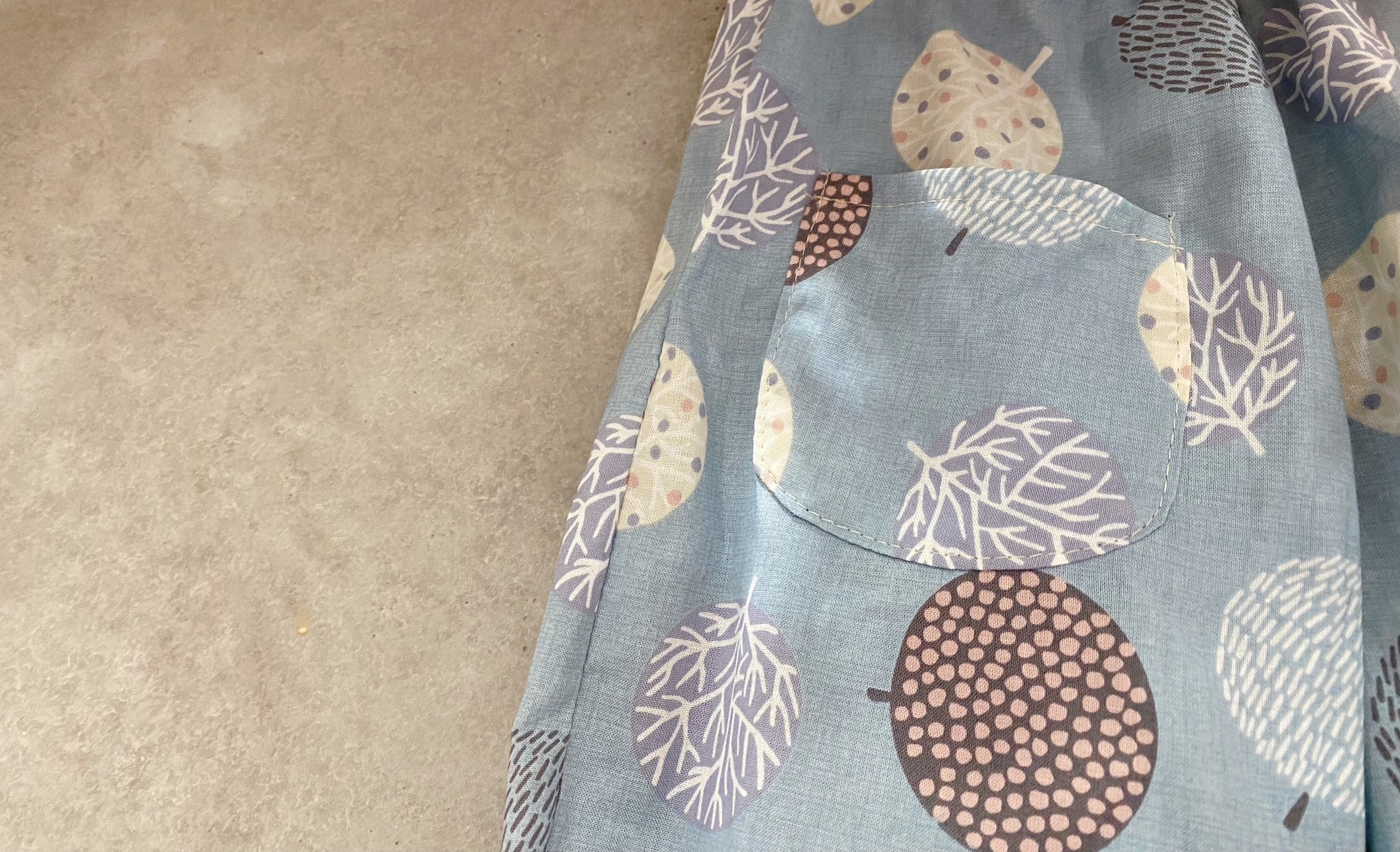 藍底日系圓圈樹 農夫褲（80）