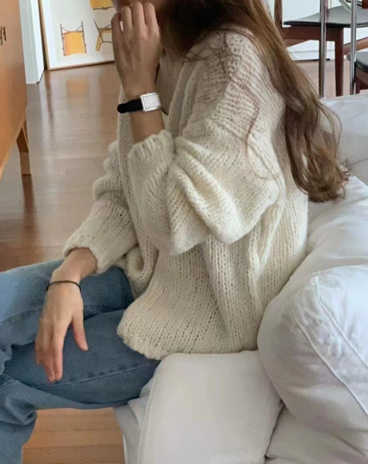 ᴷᴼᴿᴱᴬ 🇰🇷Ounce溫柔慵懶清新氣質針織罩衫