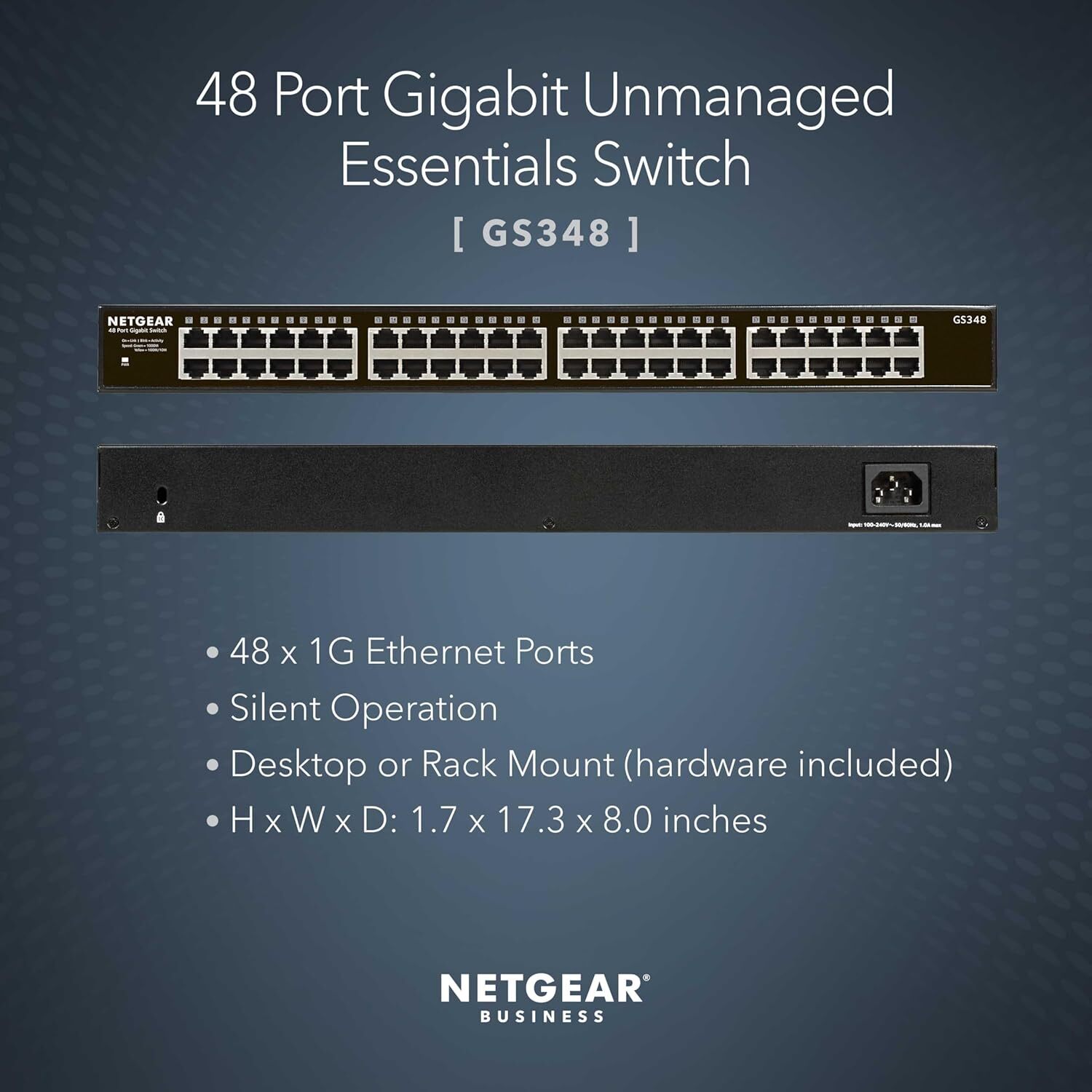 NETGEAR (GS348) 48埠 千兆非網管交換機 | 48-Port | Gigabit Ethernet