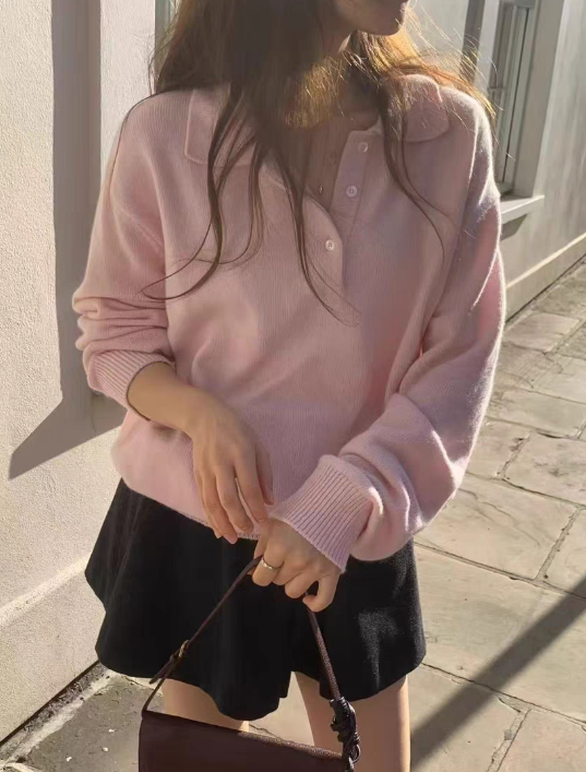 ᴷᴼᴿᴱᴬ 🇰🇷Ounce甜甜可愛風溫柔純色針織長袖(三色)