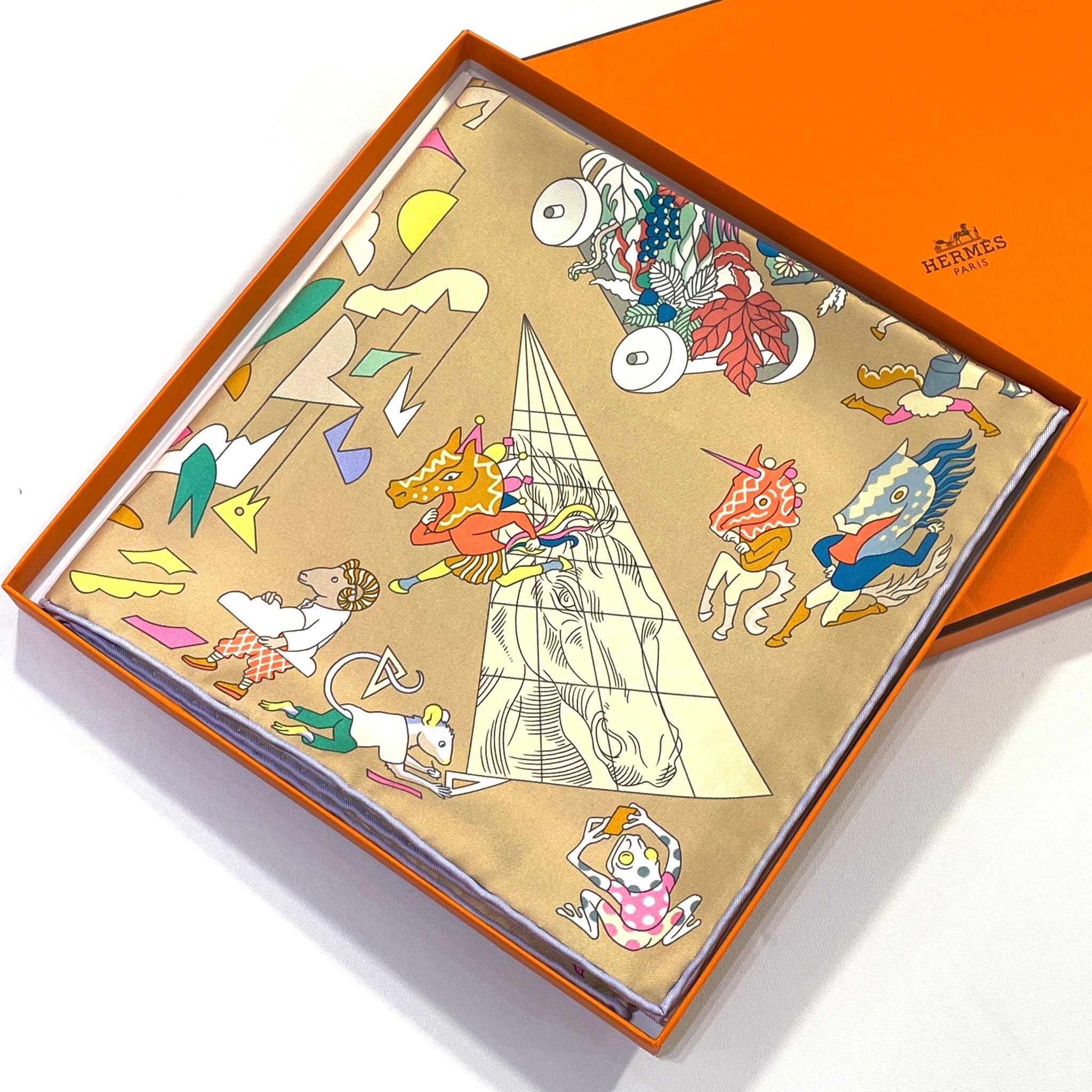 全新HERMES絲巾 90x90cm H004281S 馬術學院 ACADEMIA HIPPICA SCARF #BRAND NEW #香榭站正品