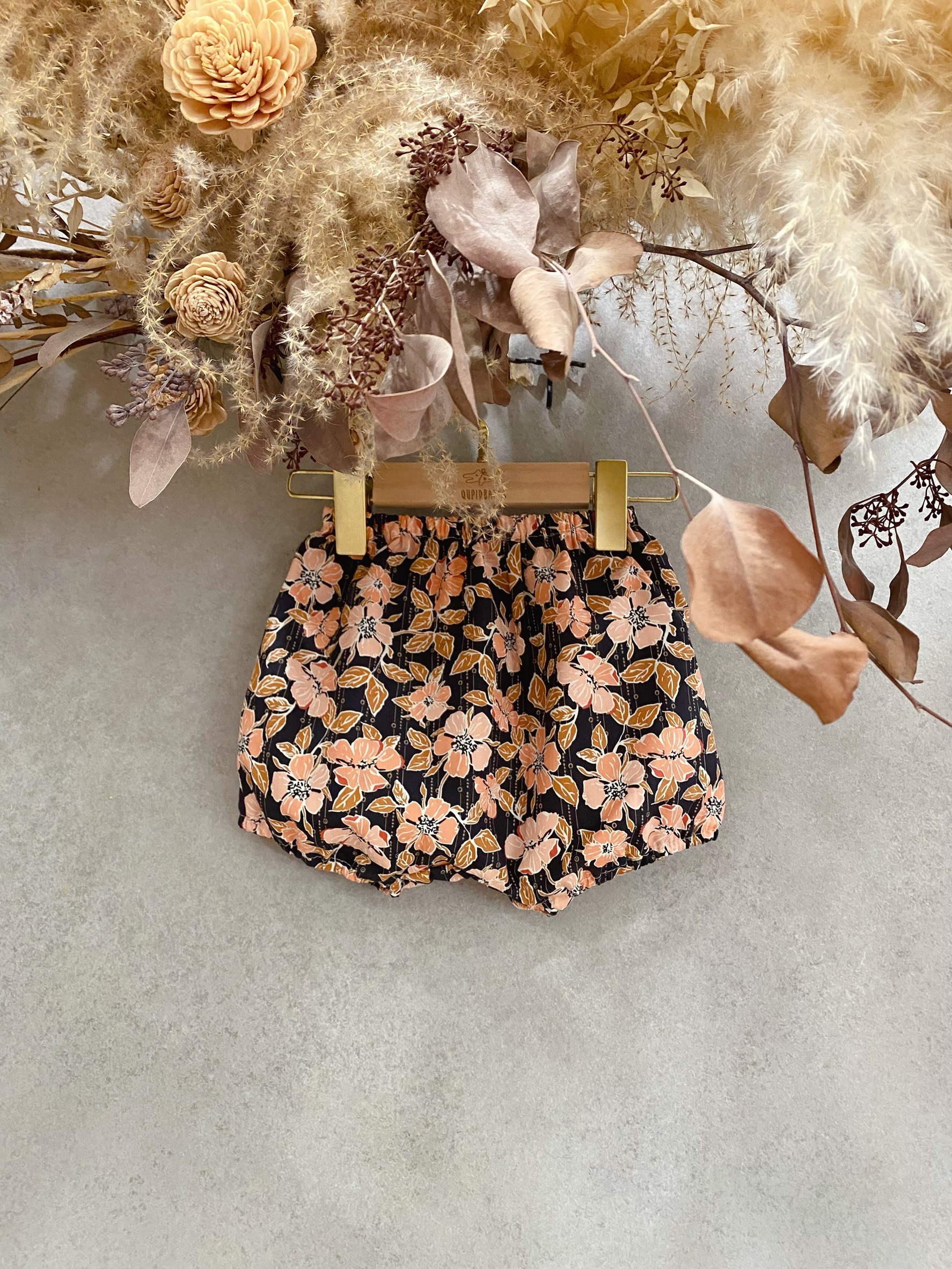 粉橘花卉 麵包褲（80）