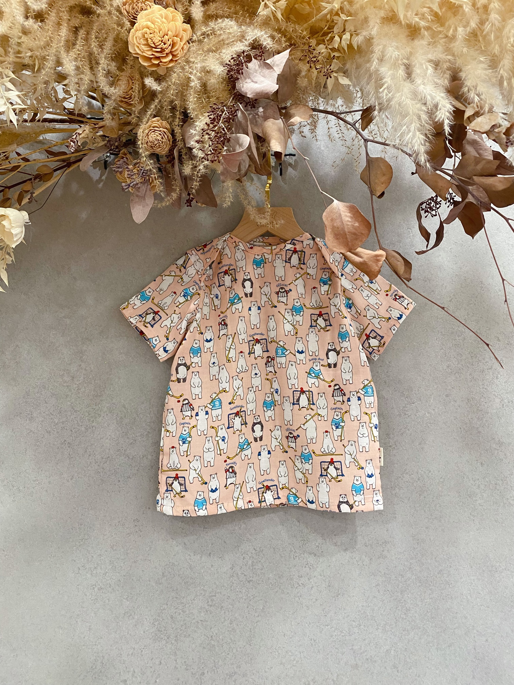 粉北極熊 開肩上衣（90）