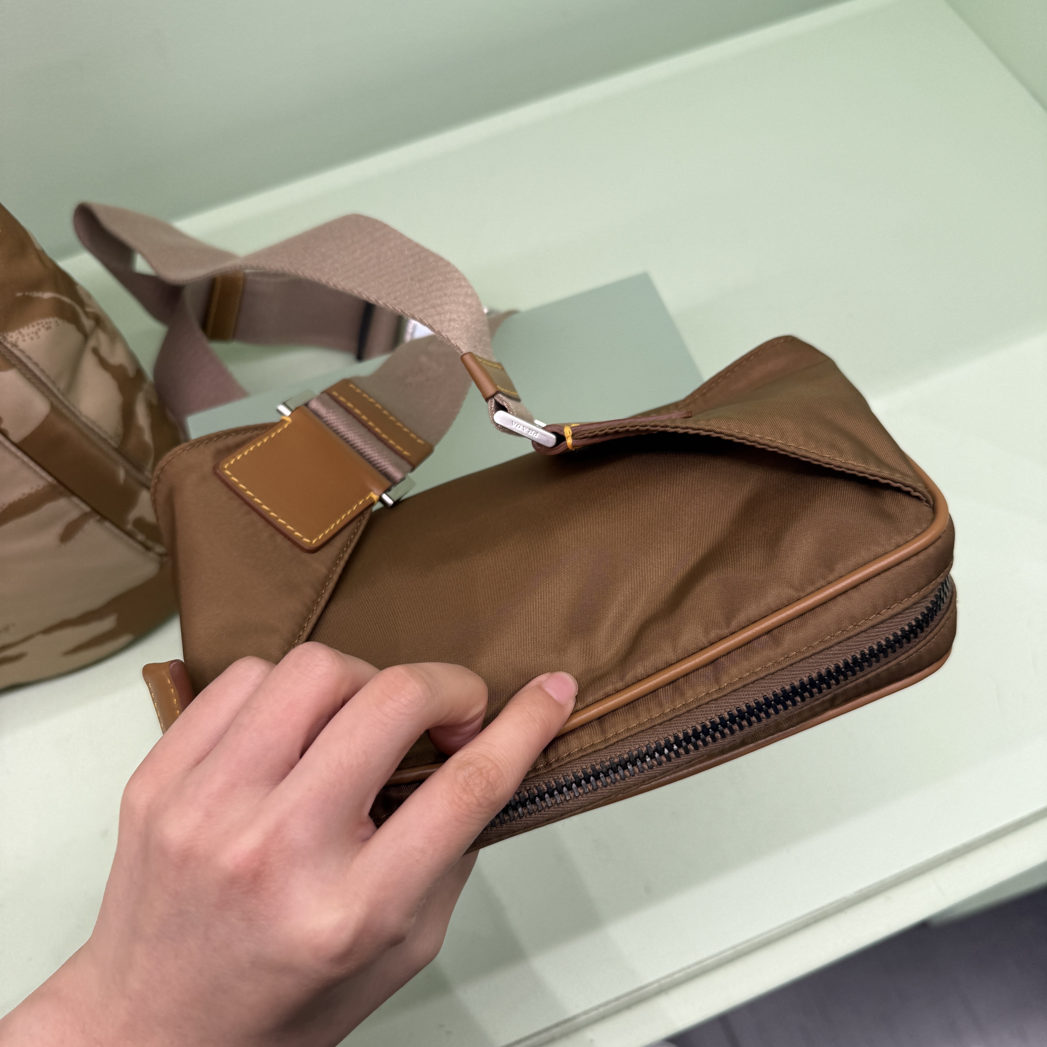 Prada Bag Re-Nylon and Saffiano leather belt bag Brown 2VL977