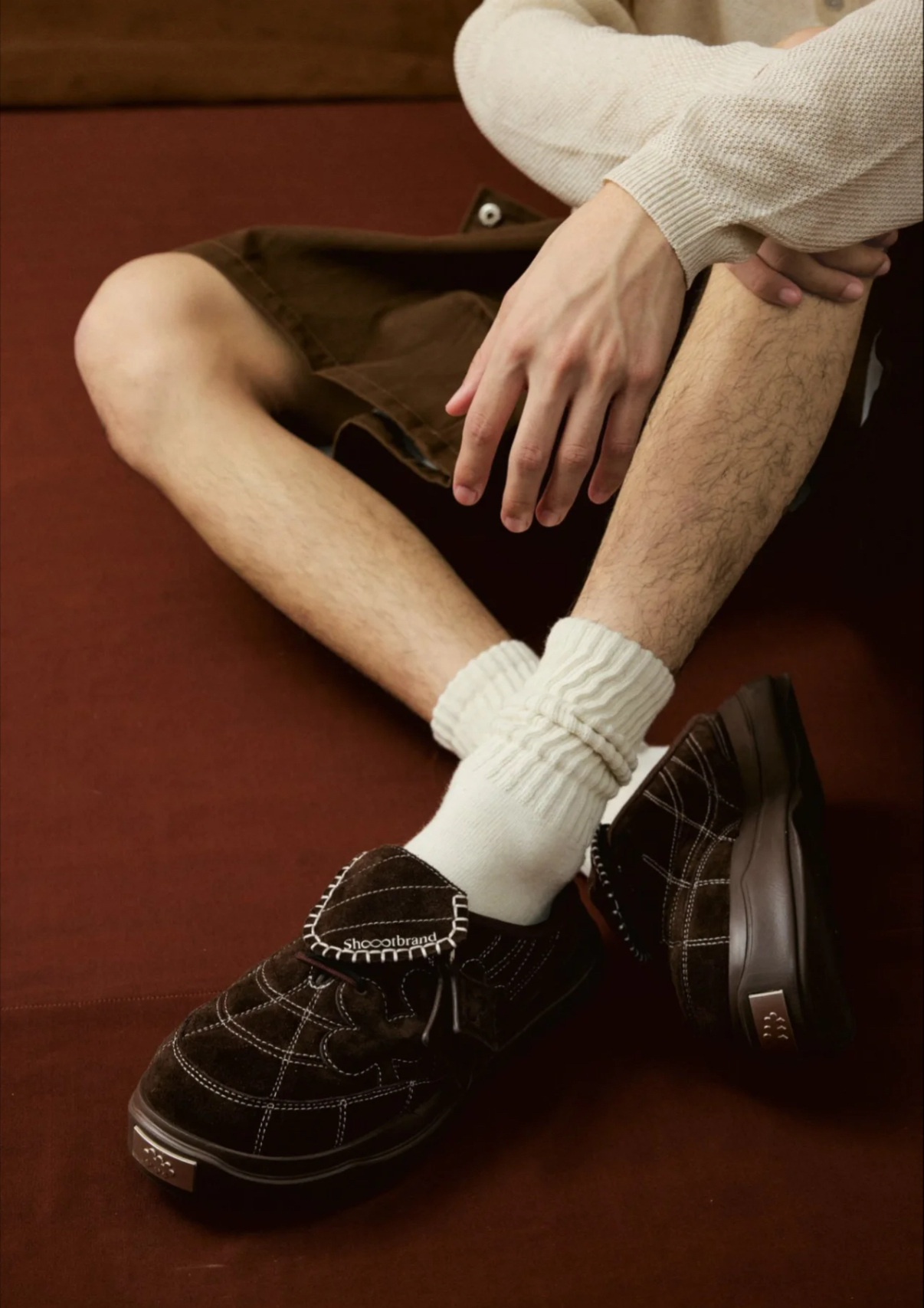 SHOOT BRAND Reconstructed Suede Metal-Toe Clogs – Unisex (Brown / Beige)