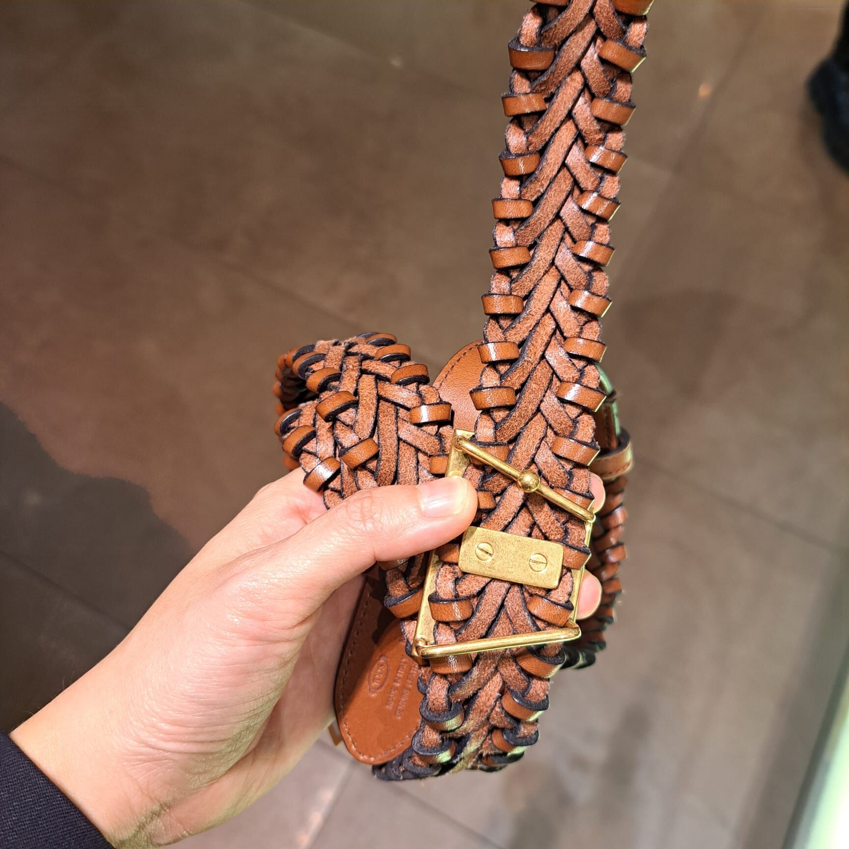 Tods XCMCQR New T belt 30mm Chestnut