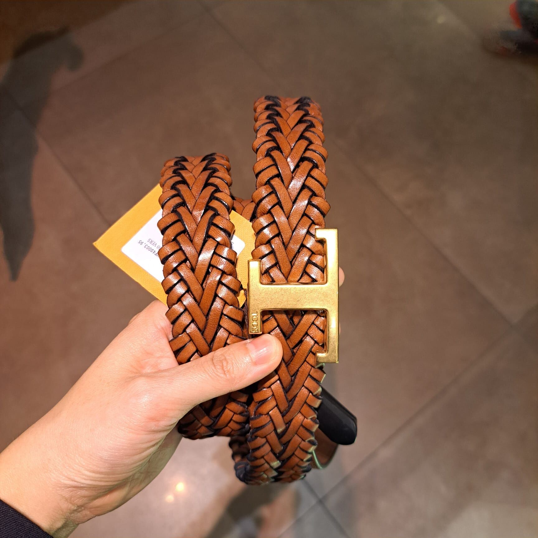 Tods XCMCQR New T belt 30mm Chestnut