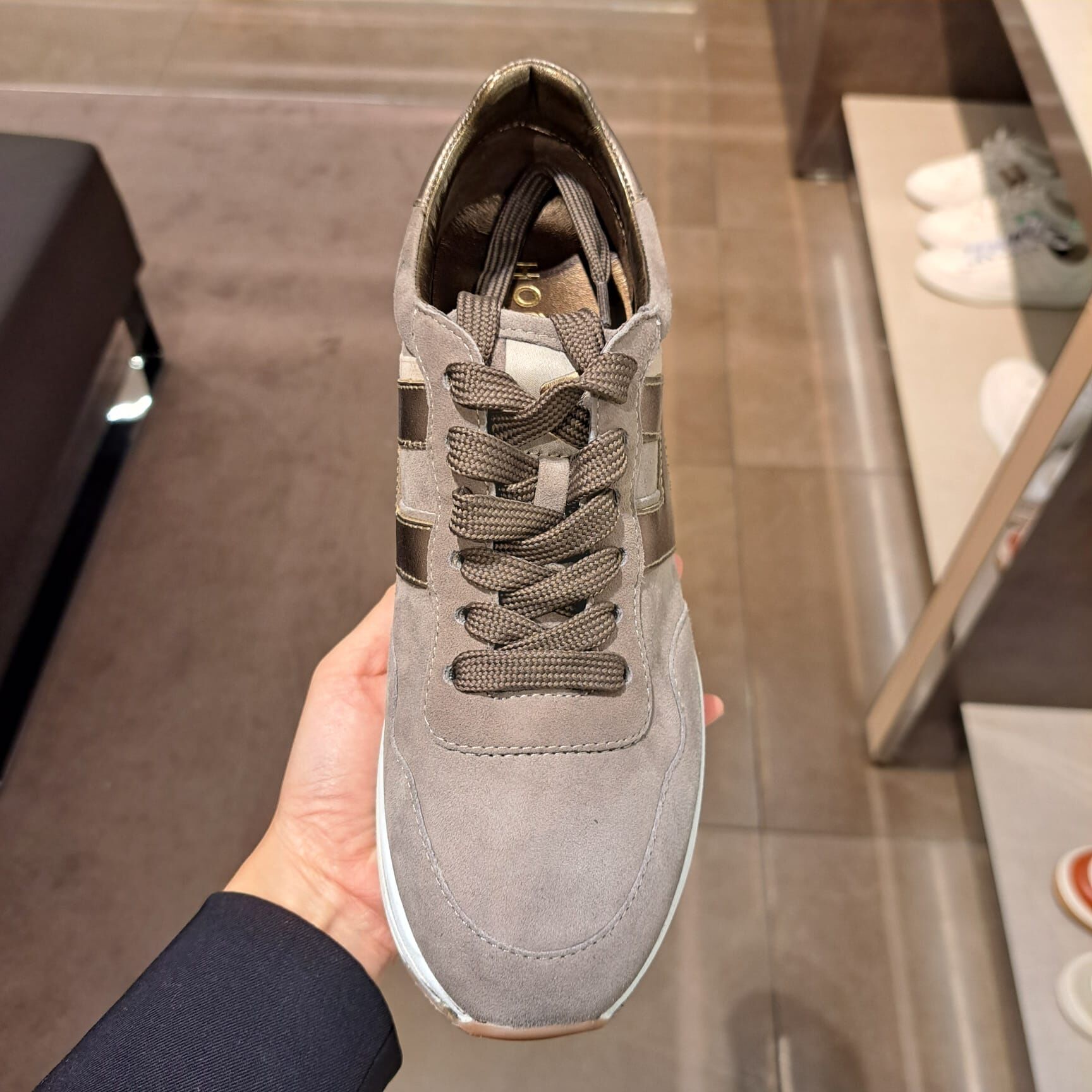 Tods Hogan HXW48 Midi Platform sneakers taupe