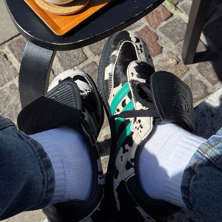 預購┃adidas SAMBA LT W 翻鞋舌 長鞋舌 乳牛紋 動物紋 黑白 黑綠