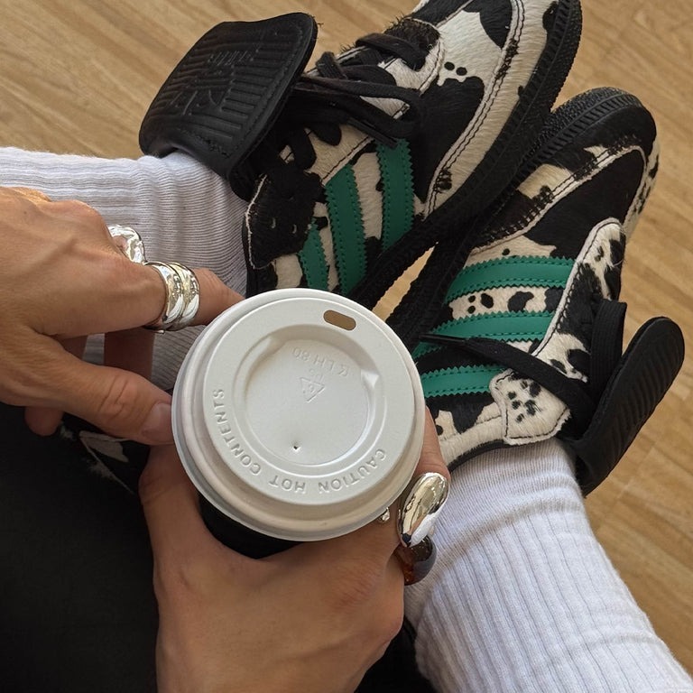 預購┃adidas SAMBA LT W 翻鞋舌 長鞋舌 乳牛紋 動物紋 黑白 黑綠