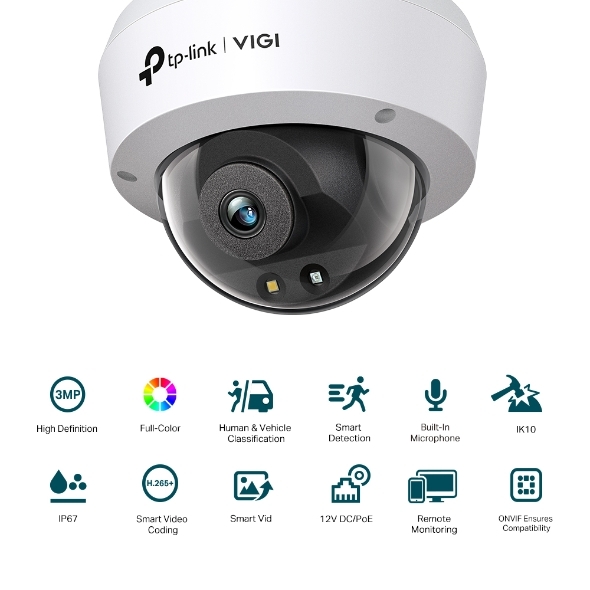 TP-Link VIGI C230 VIGI 3MP 全彩球型網路攝影機 2.8mm