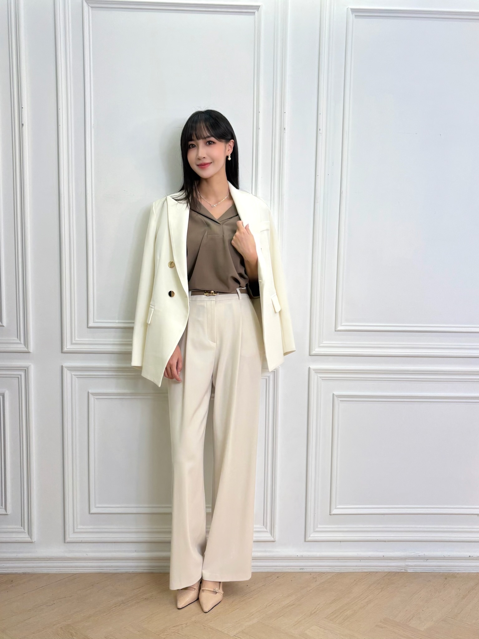 隨性翻領大澎袖上衣