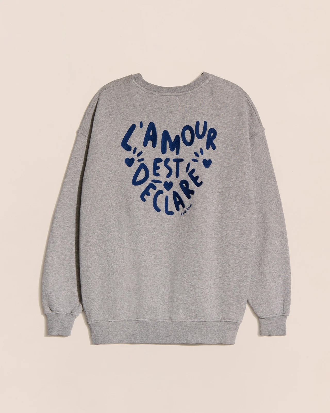 L’Amour Est Déclaré Organic Cotton Sweatshirt — Grey Marl | émoi émoi