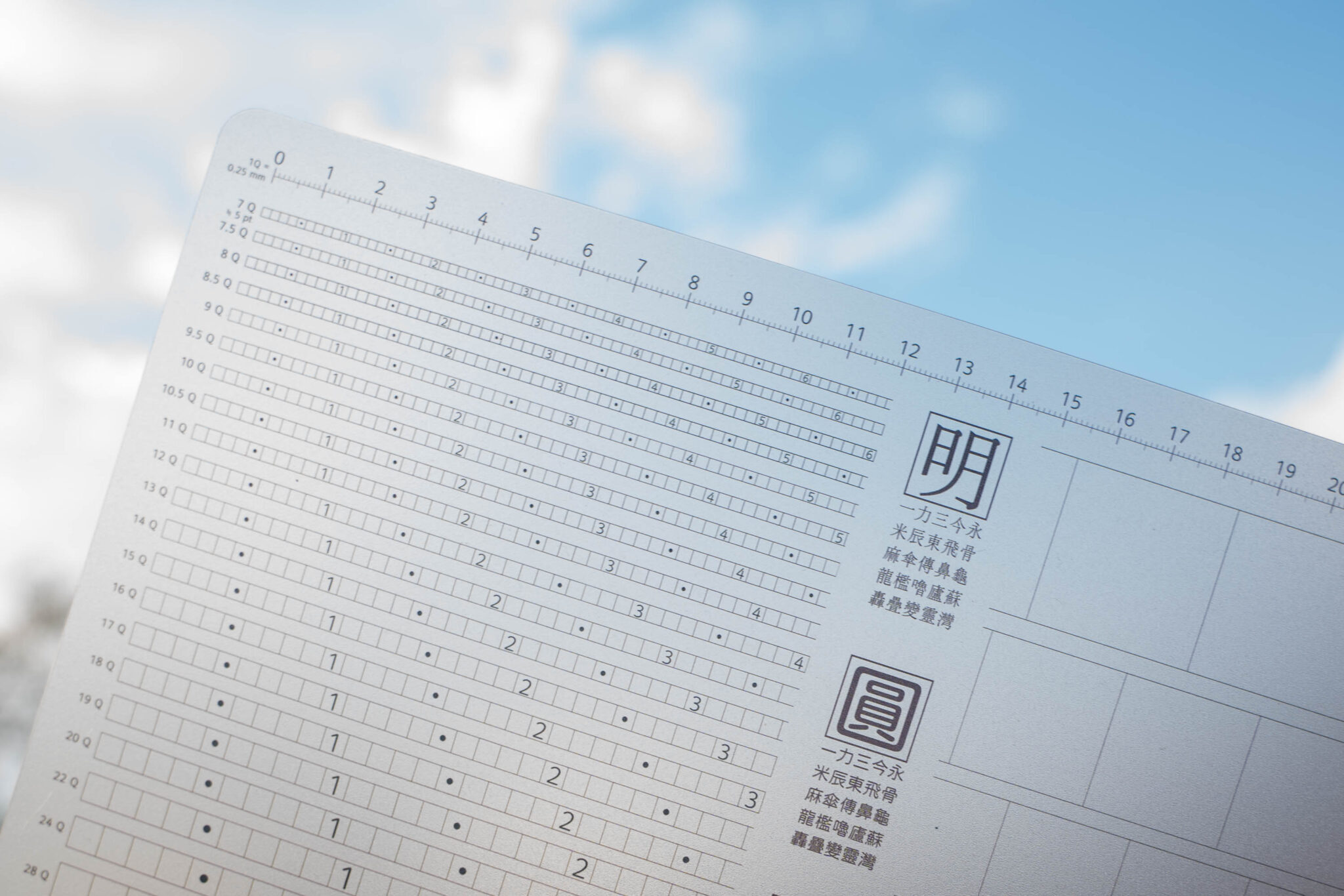 justfont．jf就是字級表(pt) 霧透墊板