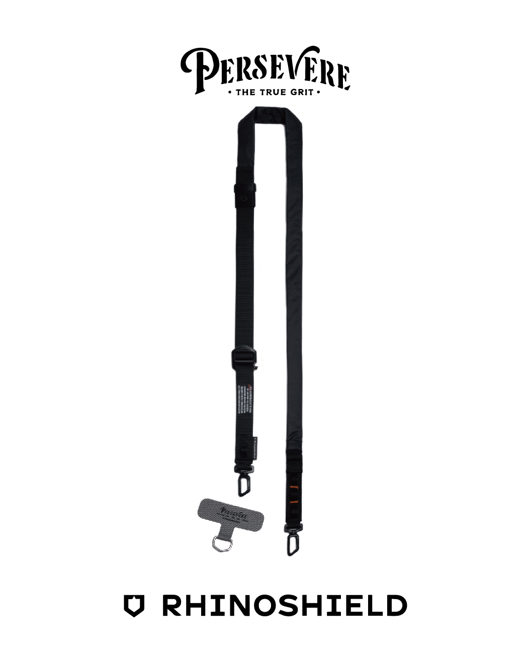 PERSEVERE 犀牛盾 二合一機能掛繩+掛繩夾片 聯名款 黑  x RHINOSHIELD UTILITY LANYARD + LANYARD CARD