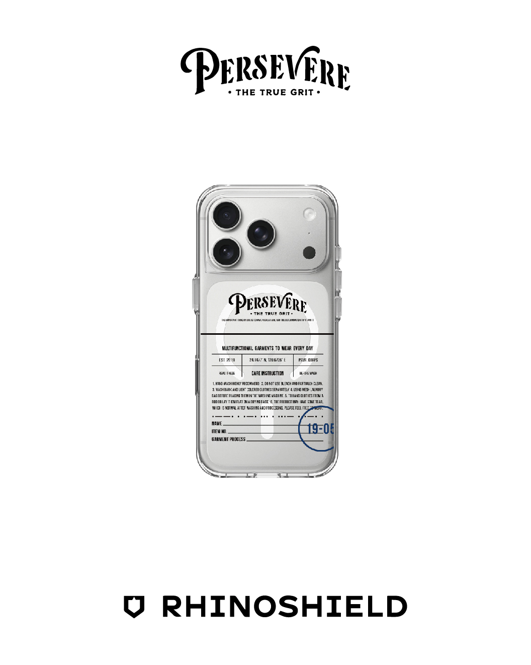 PERSEVERE 犀牛盾 手機殼 聯名款 透明 x RHINOSHIELD TRANSPARENT IPHONE CASE