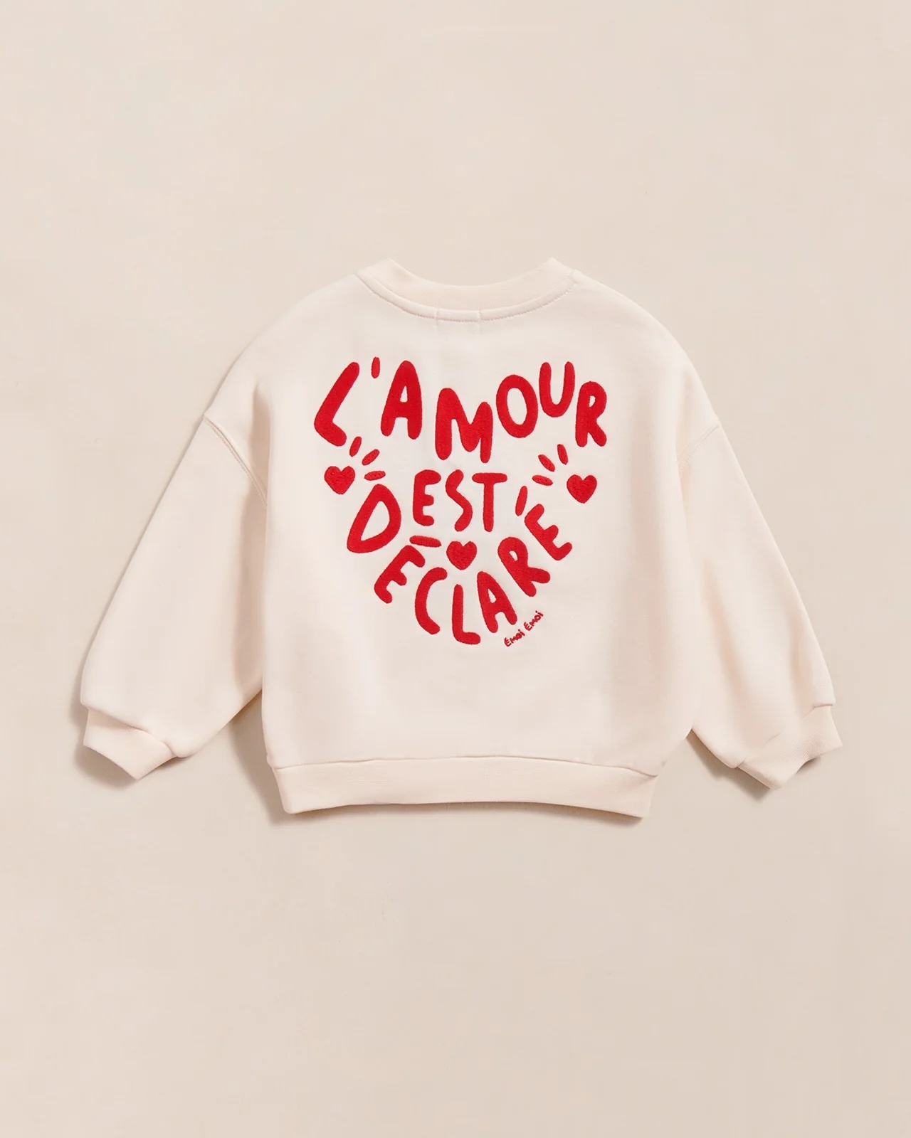 Children’s L’Amour Est Déclaré Sweatshirt — Cream / Red | émoi émoi