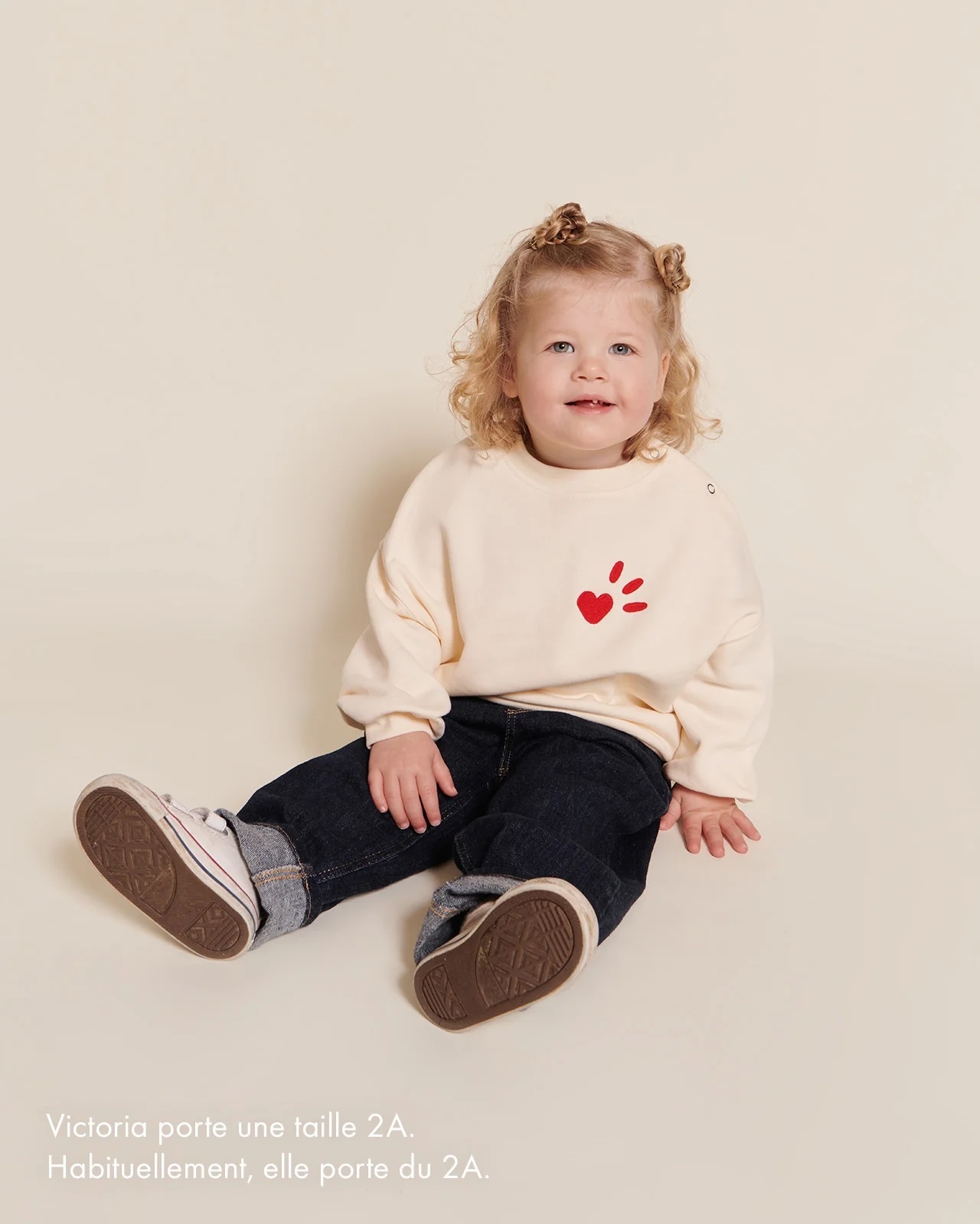 Children’s L’Amour Est Déclaré Sweatshirt — Cream / Red | émoi émoi