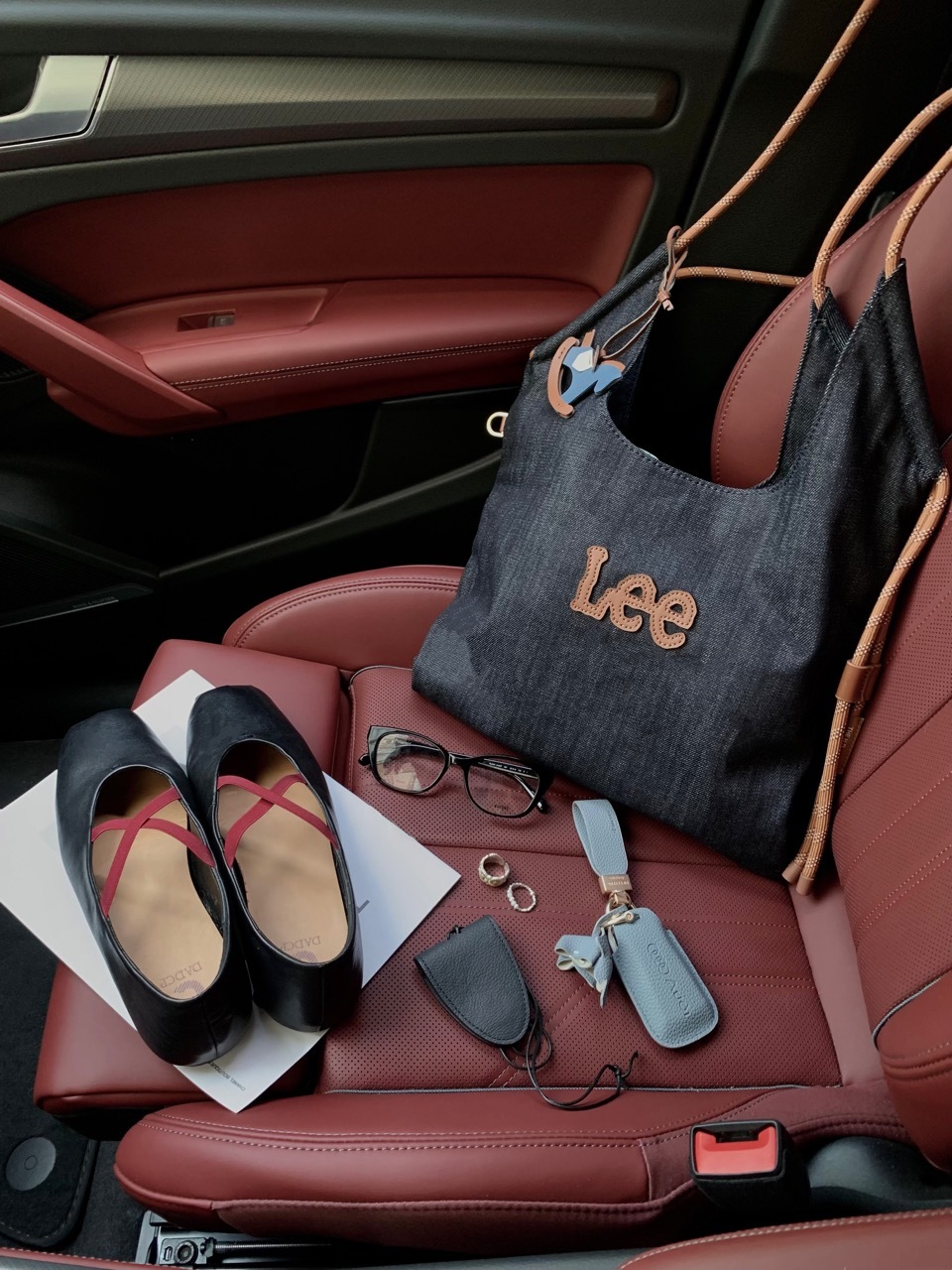 LEE 抽繩帆布包 單肩包 側背包 托特包 牛仔藍 米白 焦糖棕 深牛仔 / 預購