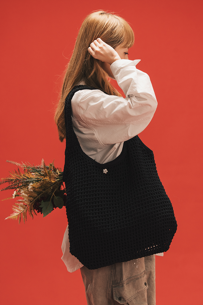 HANA Woven Shoulder Bag｜Black｜Hong Kong Original Design