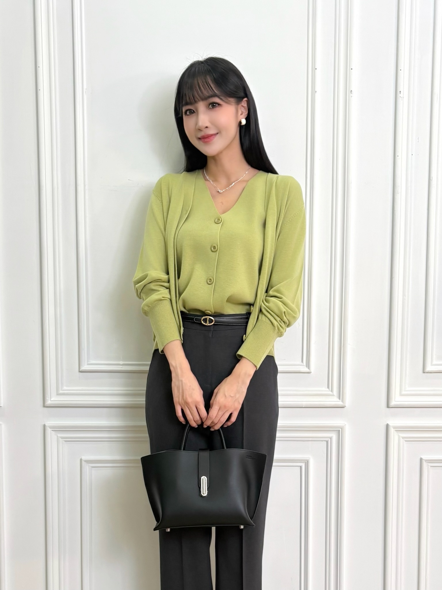 秋感針織背心+外套套裝