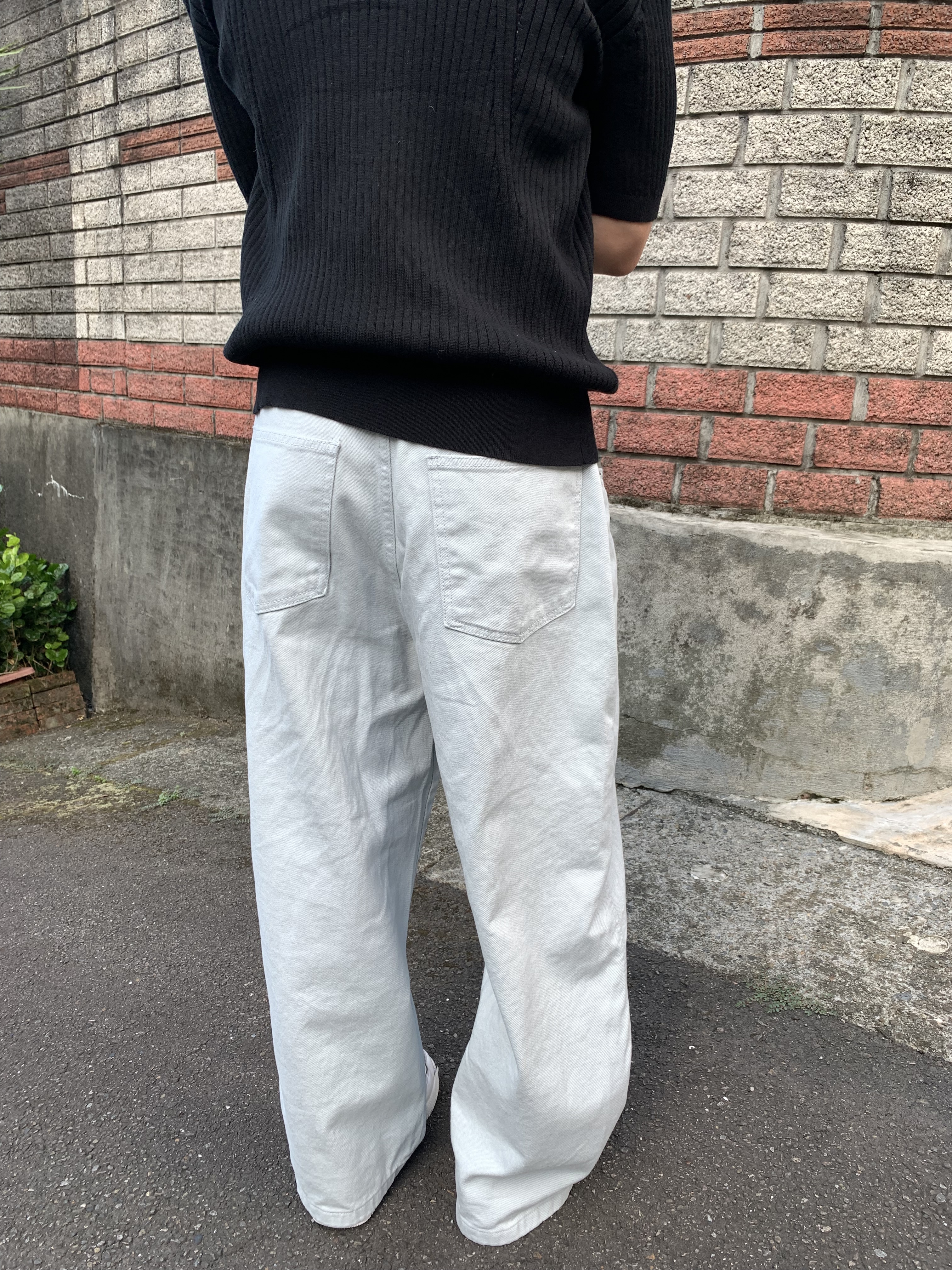 鈕扣 造形 寬鬆 百搭 牛仔褲