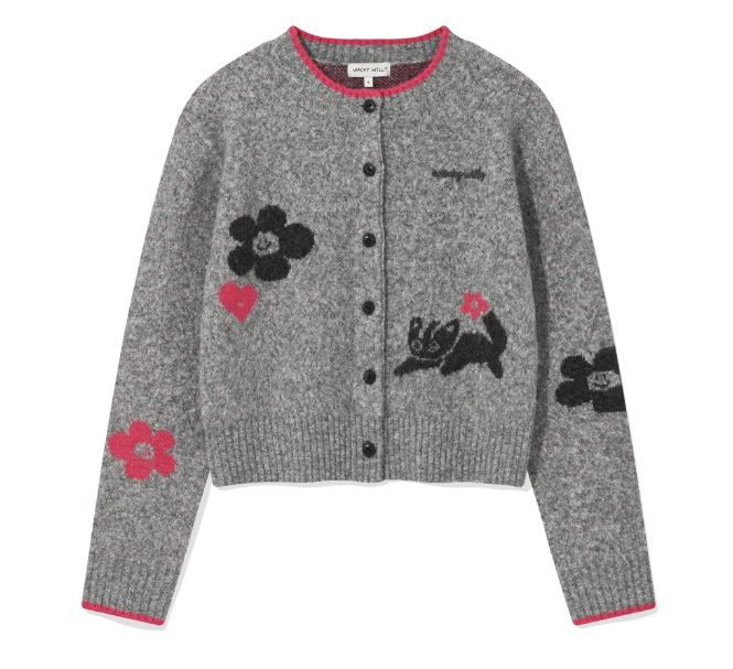 【品牌清貨SALE】 【現貨】【WACKY WILLY】Women's Patterned Round Neck Cardigan