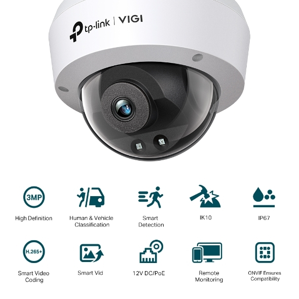 TP-Link VIGI C230I VIGI 3MP 紅外線球型網路攝影機 2.8mm