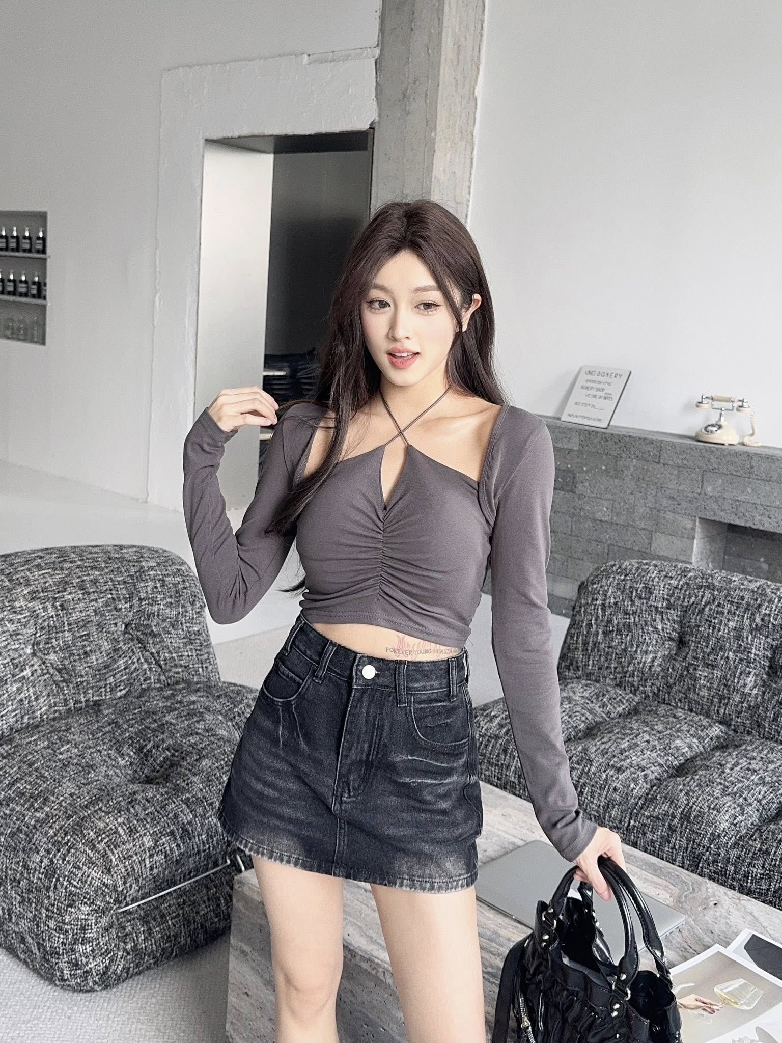 復古辣妹牛仔短裙💖