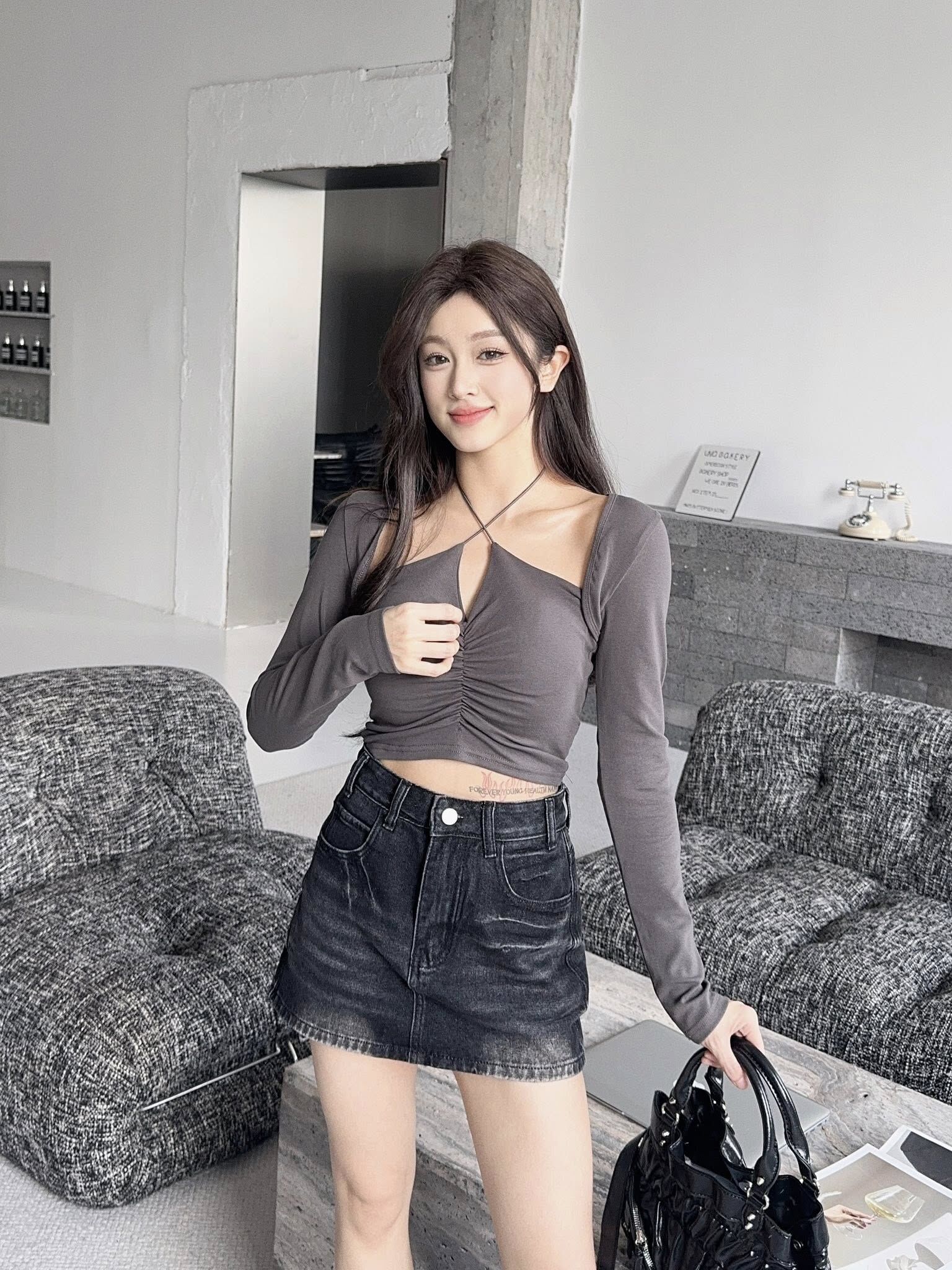 復古辣妹牛仔短裙💖