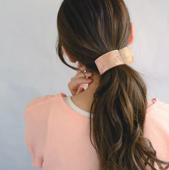 [日本制] 彩色方線亞克力髮夾