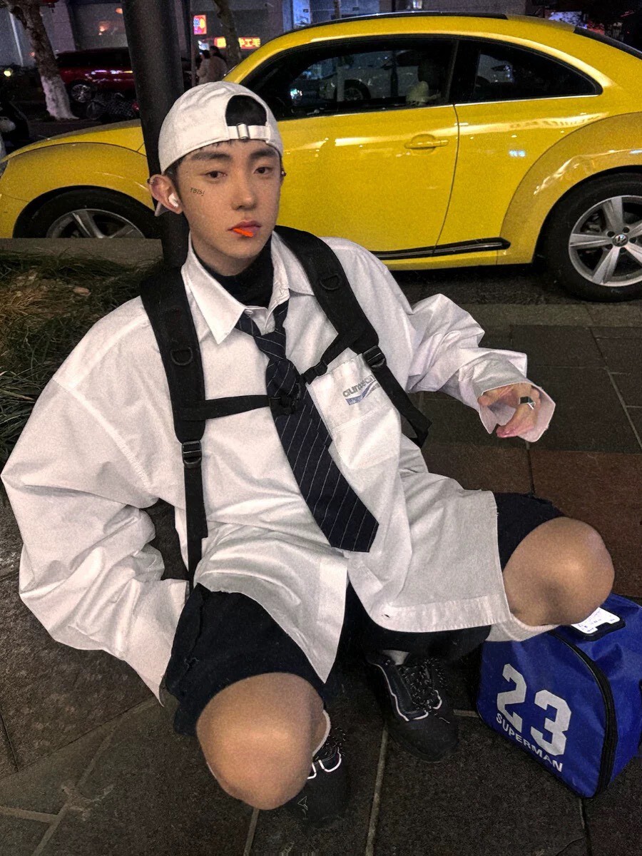 Aurocean 做舊復古白襯衫