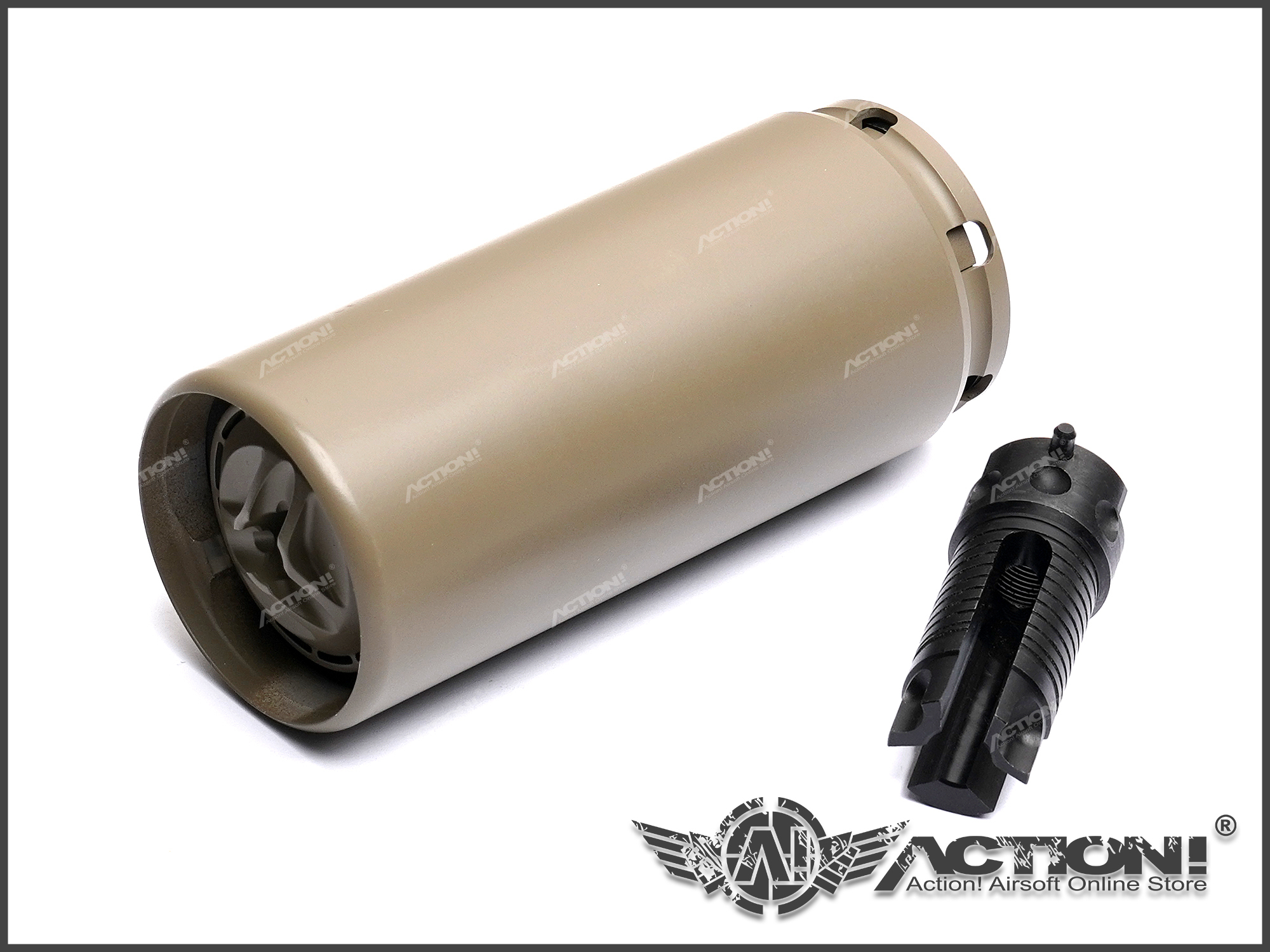 VFC - KAC QDC 樣式QD快拆滅音管/消音器+ 鋼製防火帽(FDE 沙色) (VFC L4
