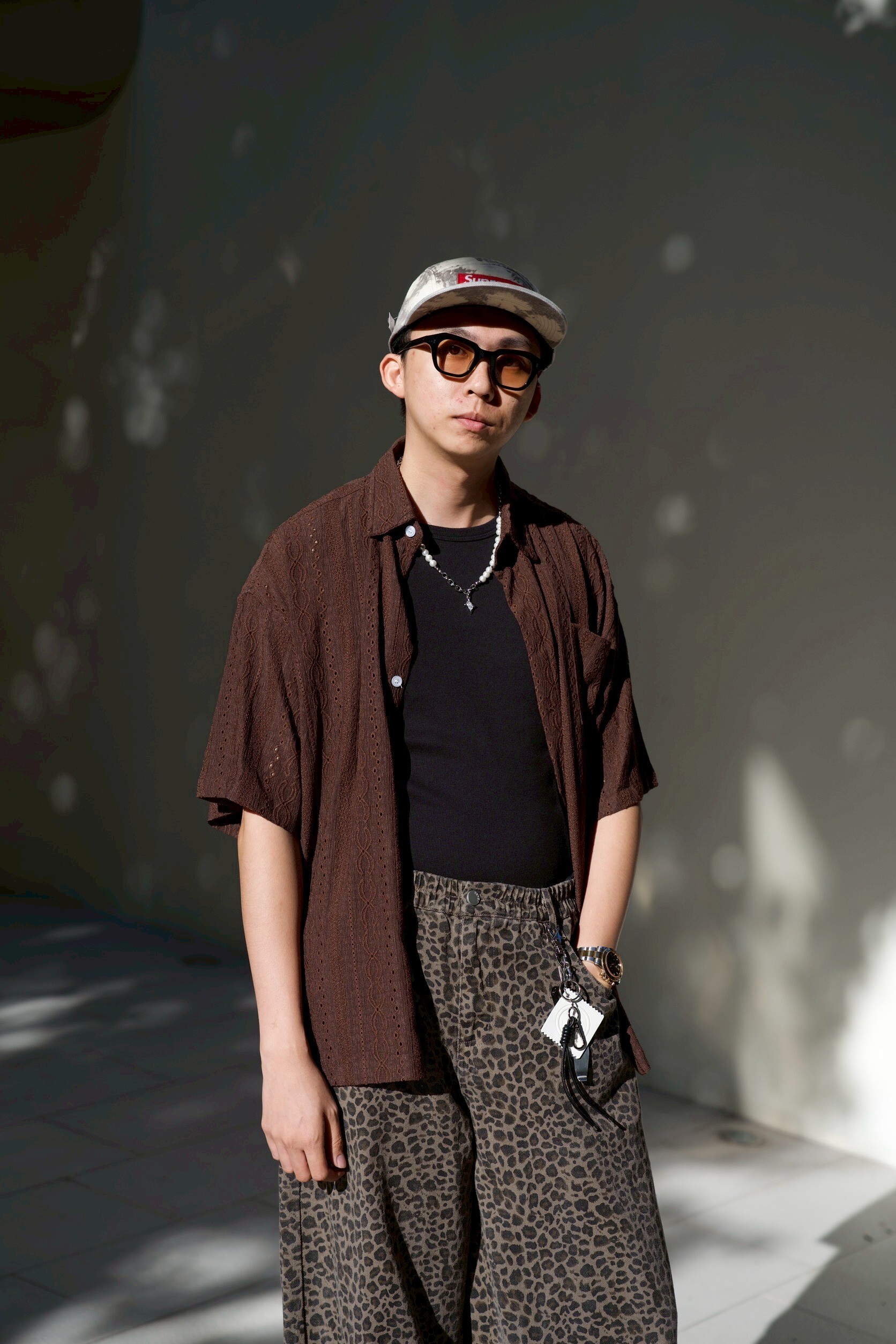 老錢風簍空短襯衫