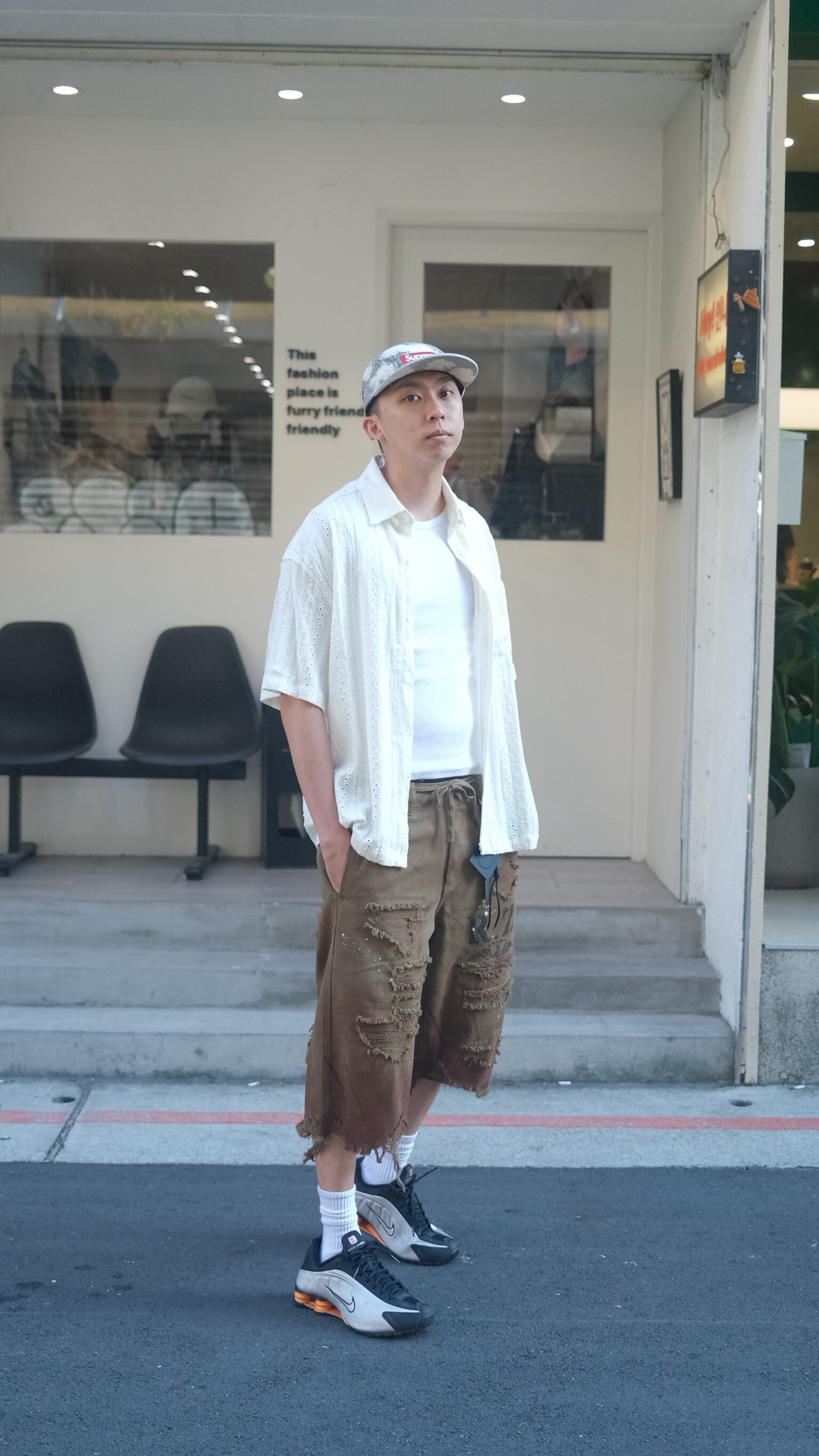 老錢風簍空短襯衫