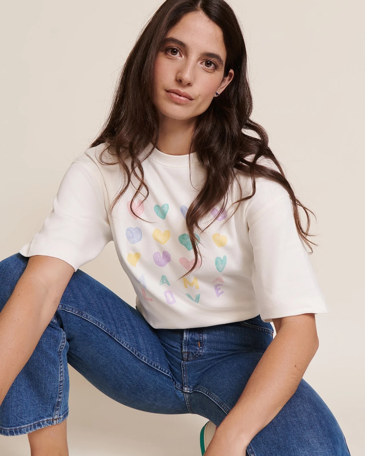 Mama Love T-shirt in Organic Cotton — White | émoi émoi