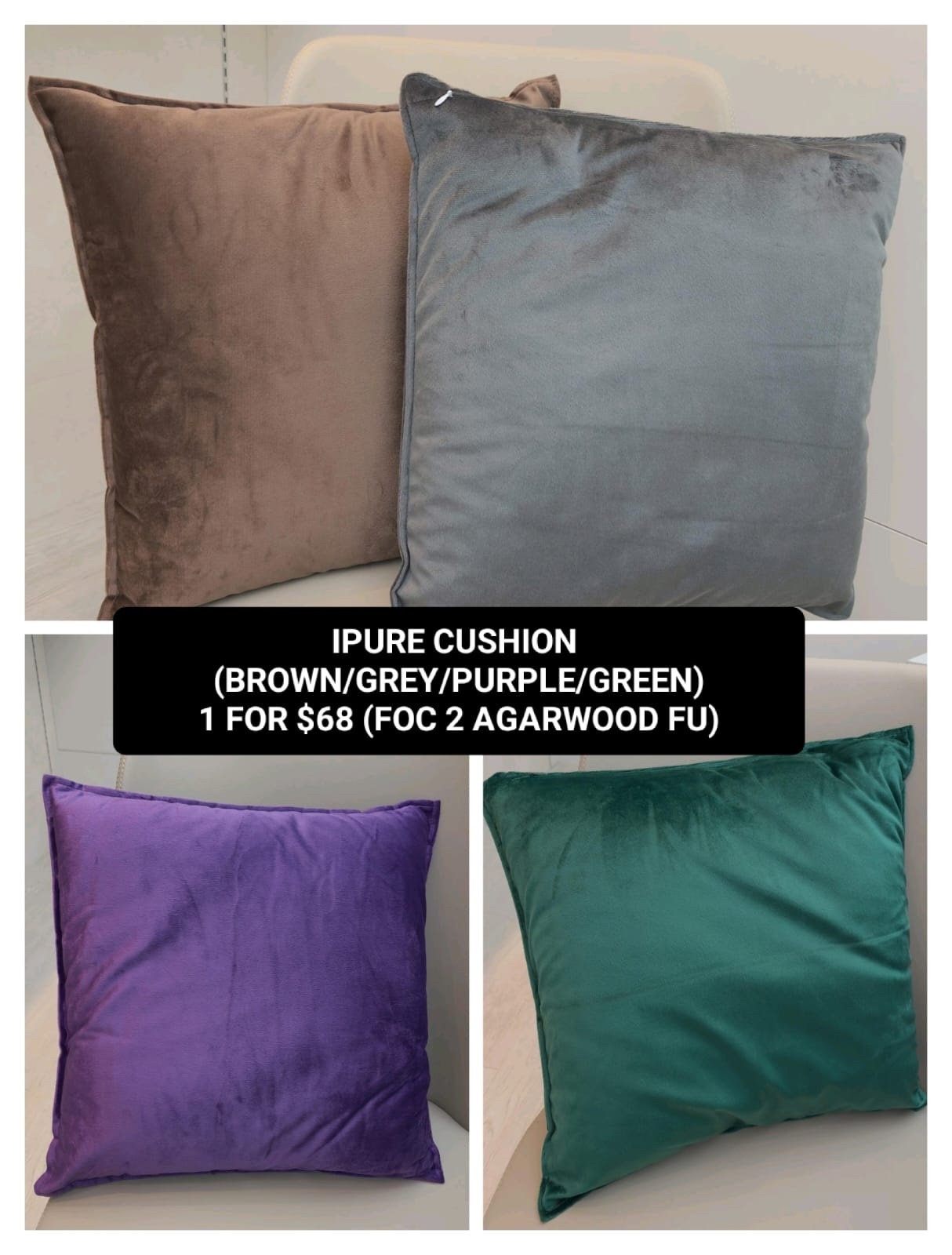 (1) IPURE CUSHION - GREY