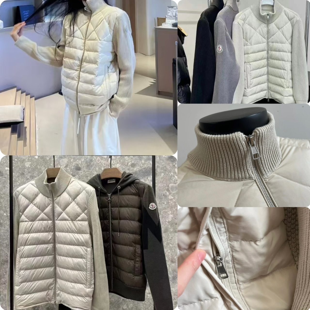 Mon*cler 男女同款拼接針織長袖羽絨-2502408