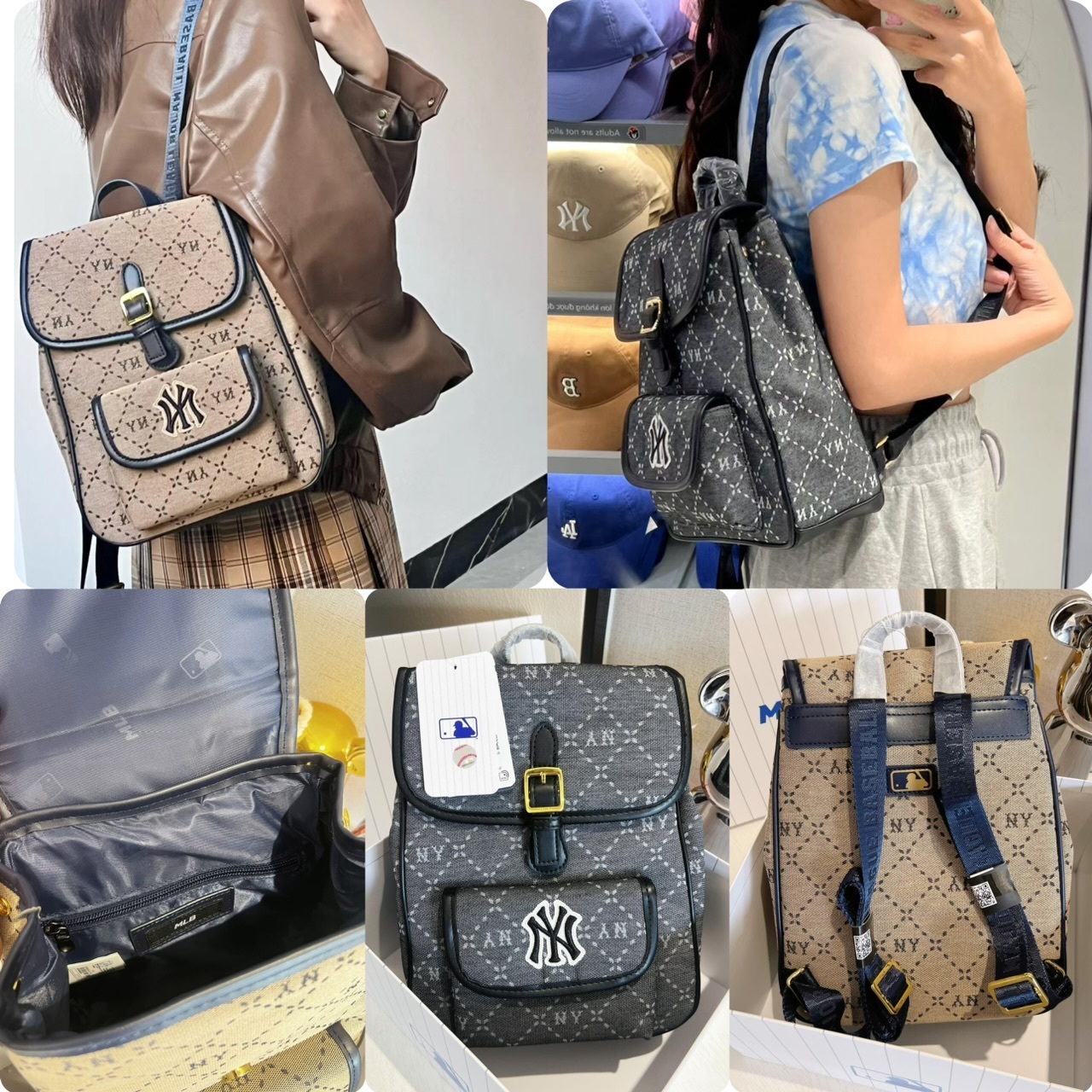 MLB 經典菱格花翻蓋背包- 2502411