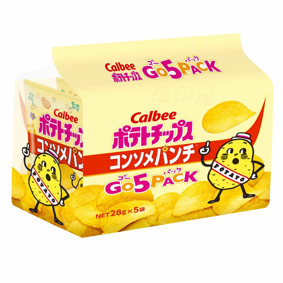 日本卡樂B清湯味薯片(內有5小包) 140g