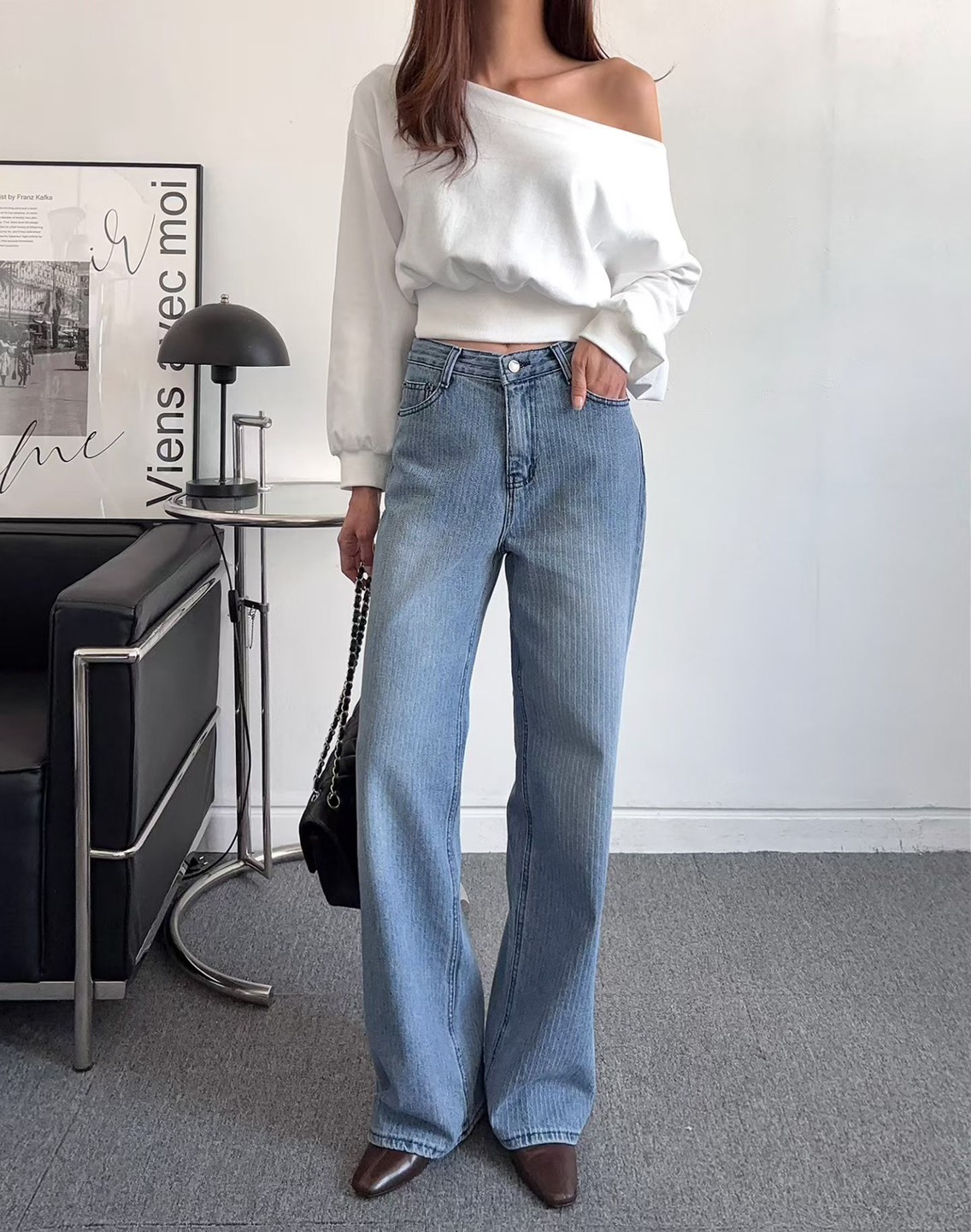 703白直線牛仔長褲