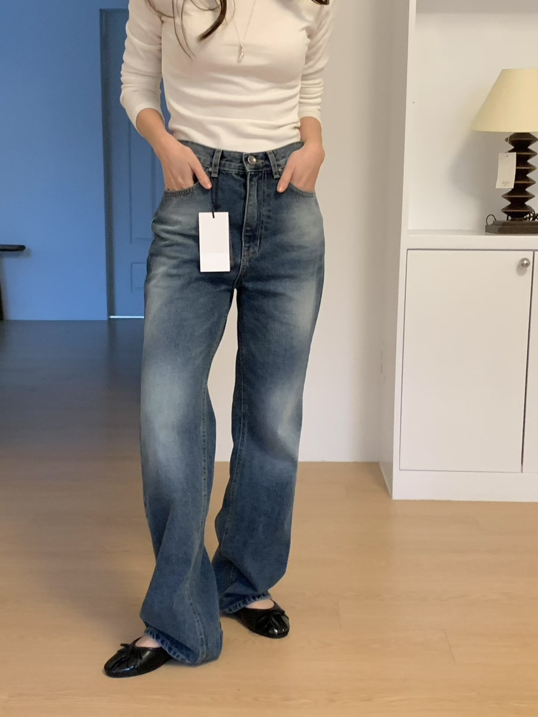 315噴霧牛仔長褲