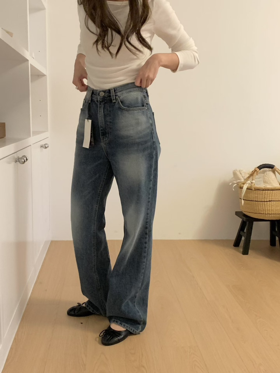 315噴霧牛仔長褲