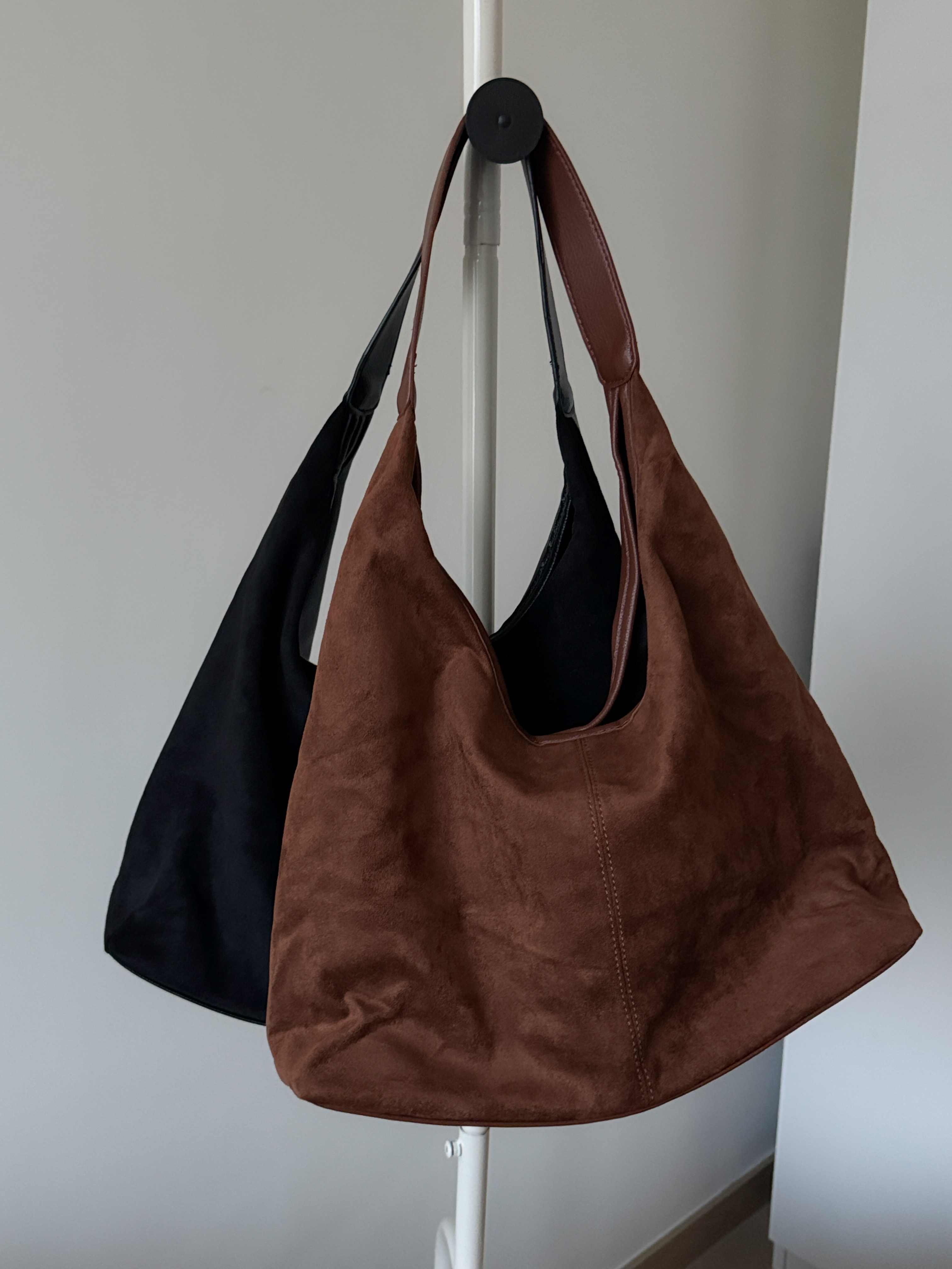 vintage hobo bag(雙面的麂皮+pu皮）