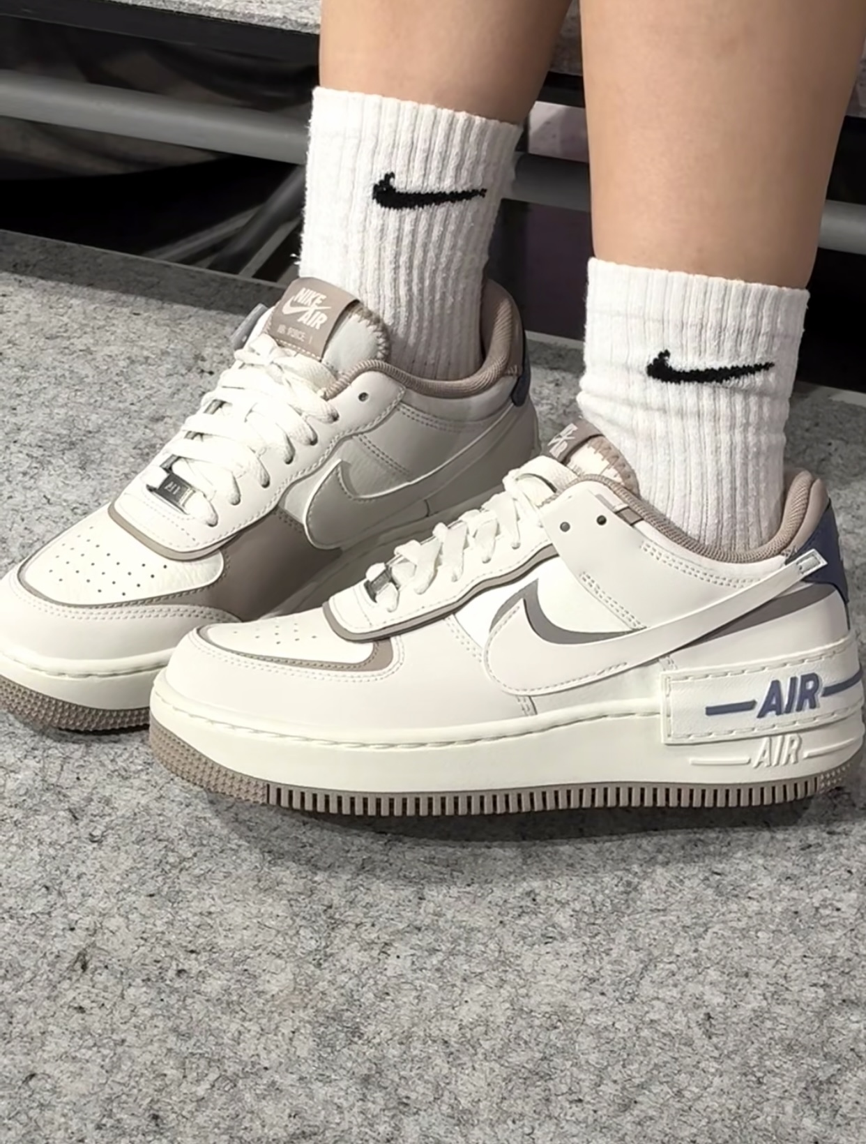 【預訂】NIKE AIR FORCE 1 SHADOW 奶油白奶茶紫藍-WOMEN